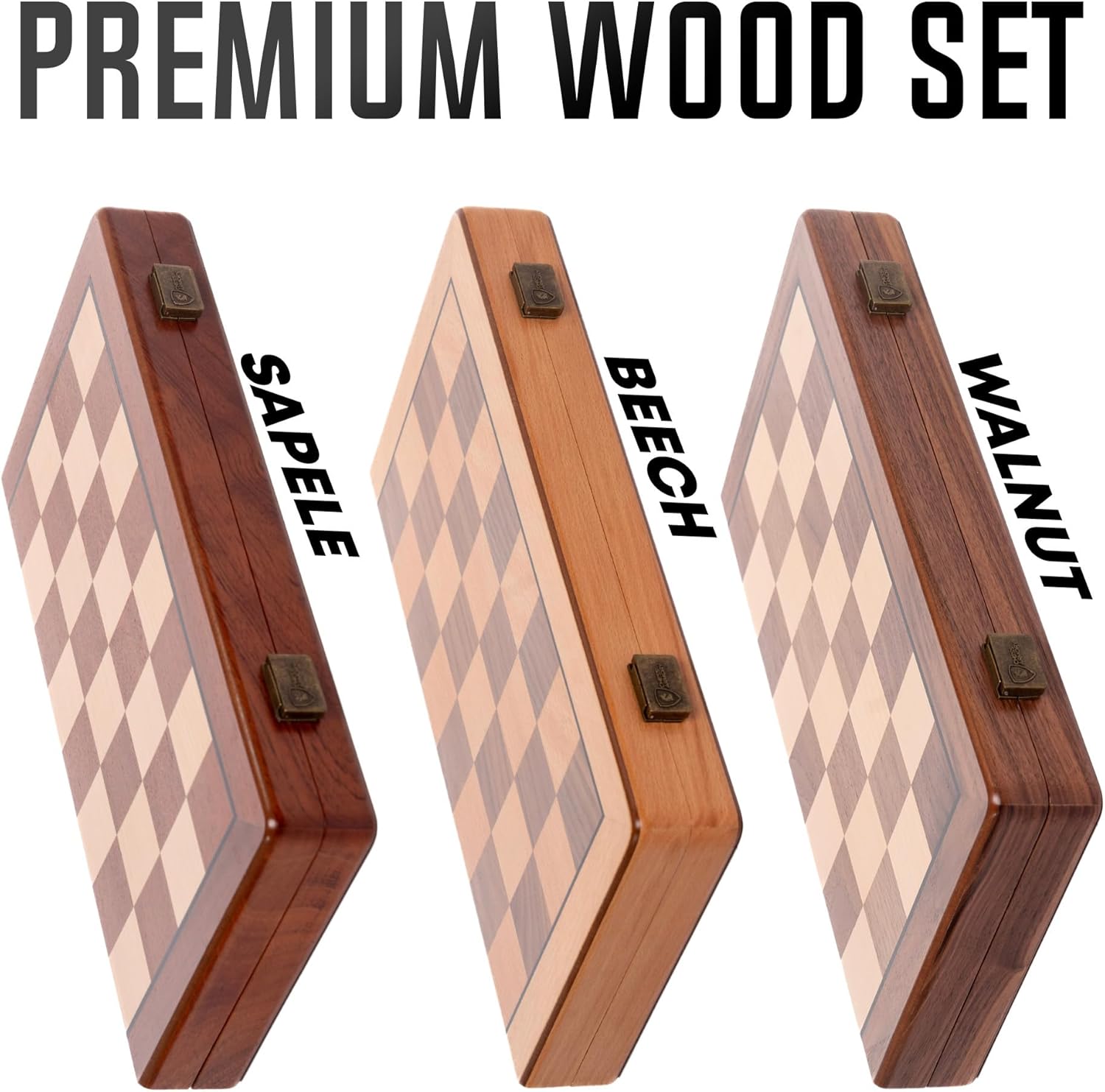 Chess Armory Wooden Chess Set 15 Inch - Premium Walnut Wood Handcrafted Game Board for Adults and Kids with Extra Queen Pieces and Storage Box - Ideal for Home and Travel - Non-Magnetic