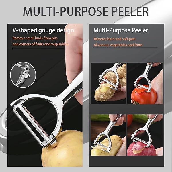 Il pelaverdure è realizzato in acciaio inossidabile, materiale spesso, facile da sbucciare.pela verdure.pelapatate professionale.pela carote.pela patate e verdure.piranha peeler. potapeeler - 2
