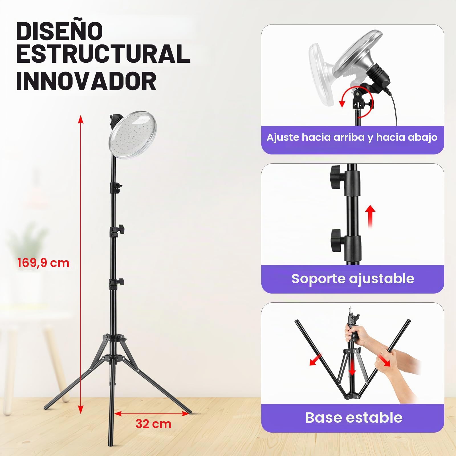 Lámpara infrarroja 660nm, 120 LED, temporizador