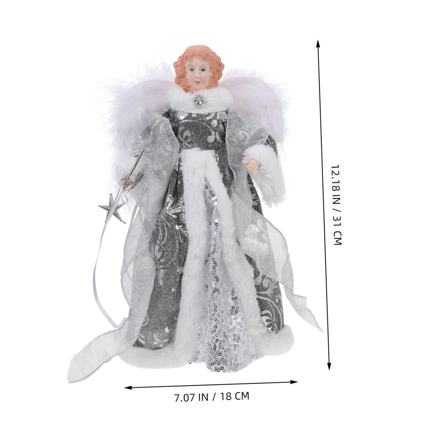 Homoyoyo Weihnachtsbaumspitze Engel Klein Engelfigur Weihnachtsskulptur Tischdekoration Heimdekoration Weihnachtsstatue Engelsfigur