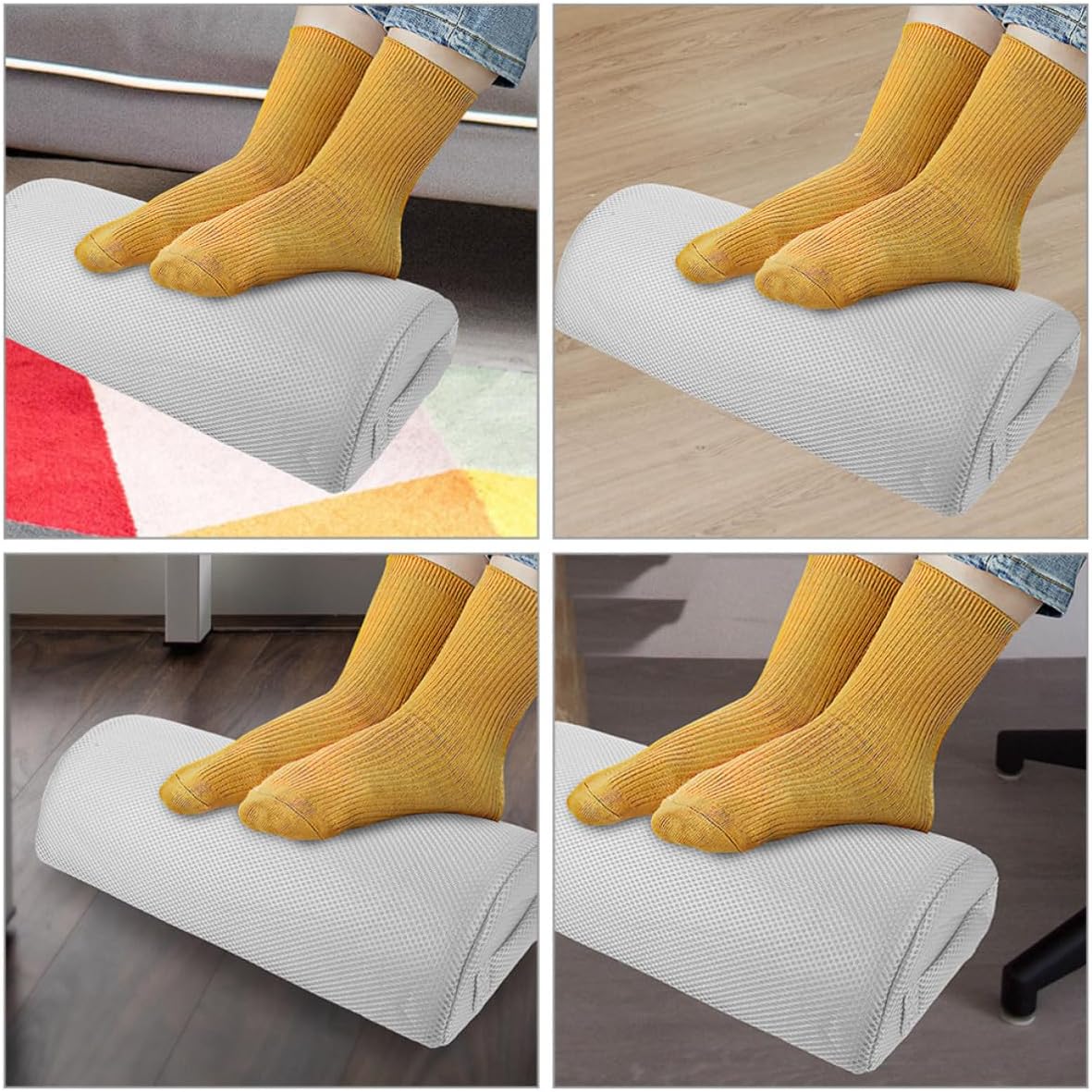 DOITOOL 2pcs Leg Pillow for Sleeping Knee Support and Footrest Cushion, Comfortable Semi-roll Bolster Pillow Made of Polyester and Sponge, Retains Shape for Office Use and Relaxation