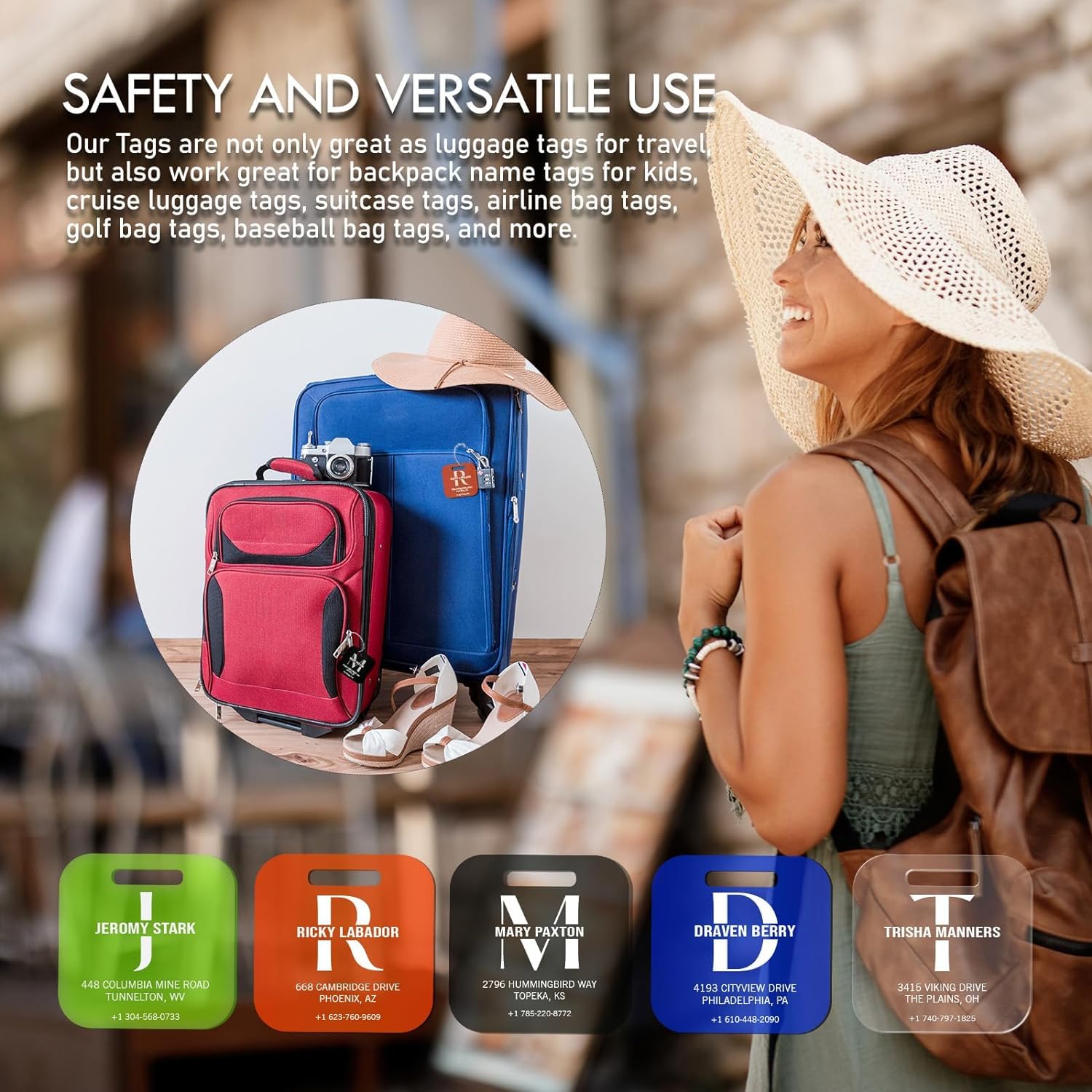 Etiqueta de equipaje personalizada: acrílico mejorado durabilidad y estilo, perfecta para personalizar maletas, mochilas y más (verde neón)