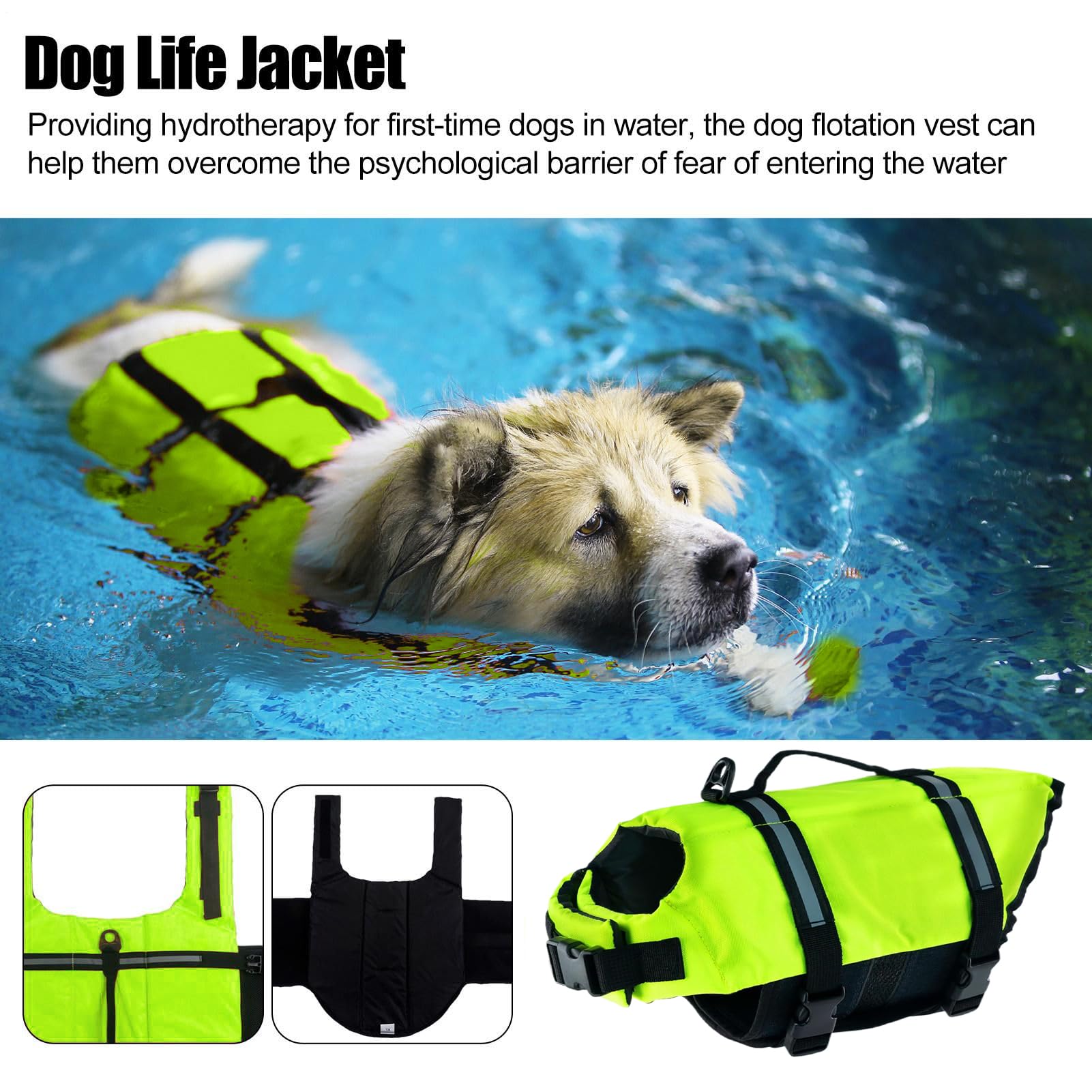 Chaleco Acuático Perros Asas Rescate Cómodas Pequeño Mediano Grande | Chaleco De Flotación Y Natación Para Cachorros Suministros Perrunos Navegación Playa Kayak