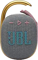 JBL Clipe 4 – Mini alto-falante Bluetooth portátil para casa, ao ar livre e viagens, grande áudio e graves fortes, mosquetão integrado, IP67 à prova d'água e poeira, 10 horas de reprodução, (cinza)
