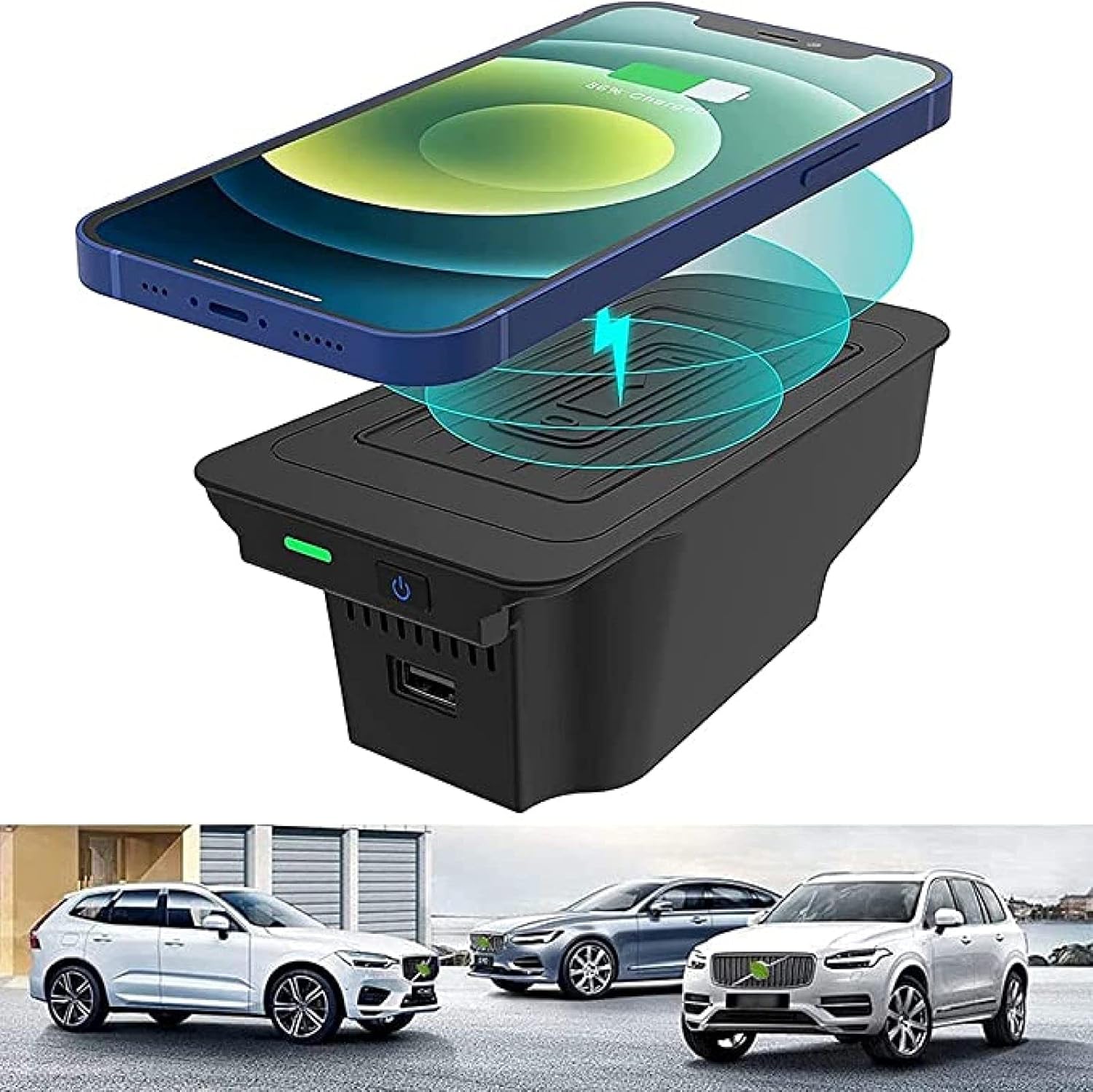 Car Wireless Charger Compatible with Volvo XC90 S90 V90 XC60 V60 S60
