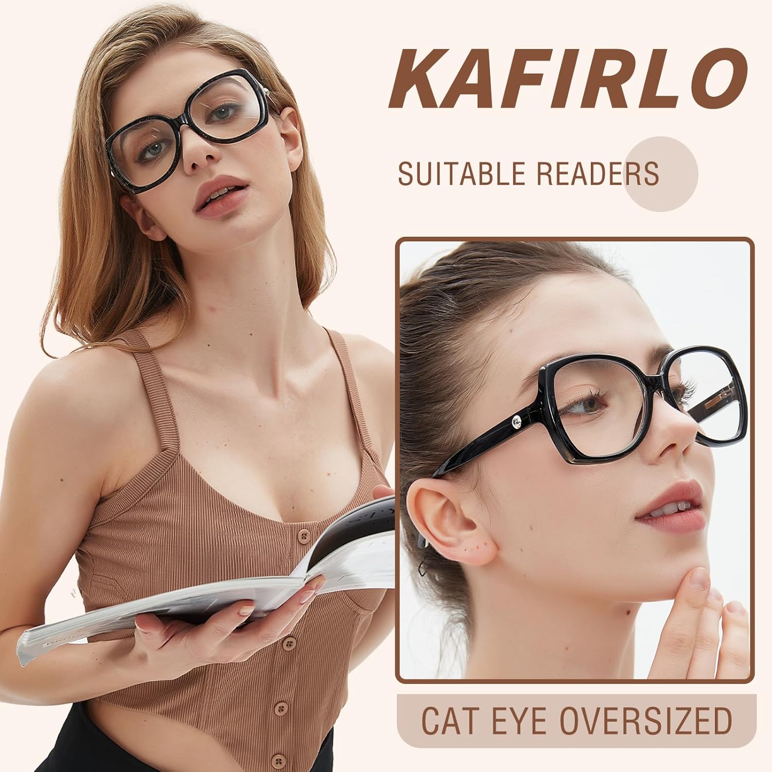 Bifocal Reading Glasses Women Cat Eye Blue Light Blocking Computer Reader Clear Top No Line Transition Ladies Eyewear - Image 3