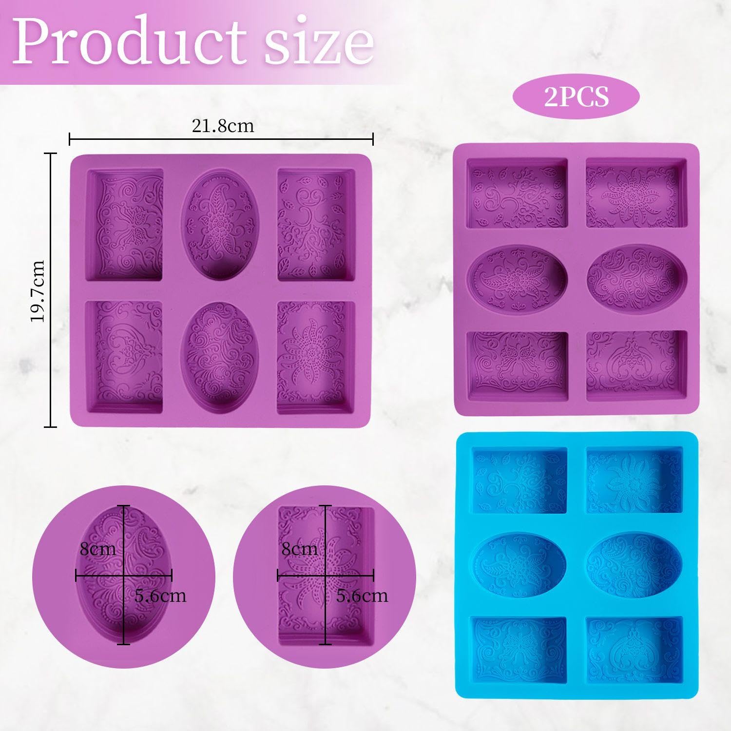 Paquete De 2 Moldes De Silicona Estampados, Moldes Multifuncionales, Moldes para Hornear, Se Pueden Utilizar para Hacer Jabón, Aromaterapia, Pasteles