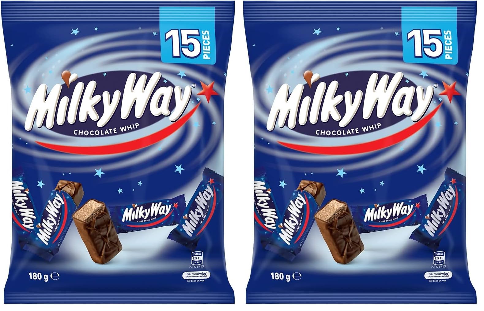 Milky Way Chocolate Party Share Bag 15 Pieces 180g (Pack of 2
