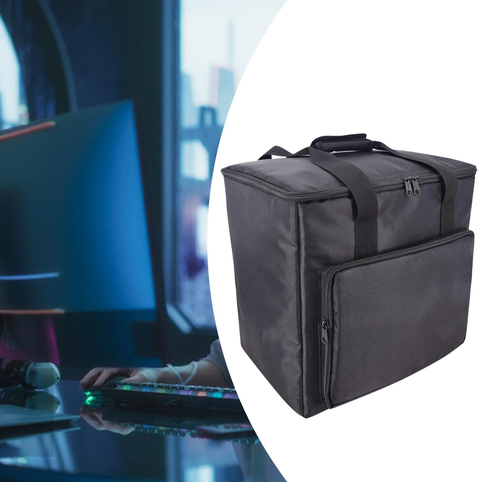 Bolsa para Torre de Escritorio Estuche para Ordenador de Funda para Pantalla Maletín Acolchado Desmontable Resistente Al Desgaste Ad