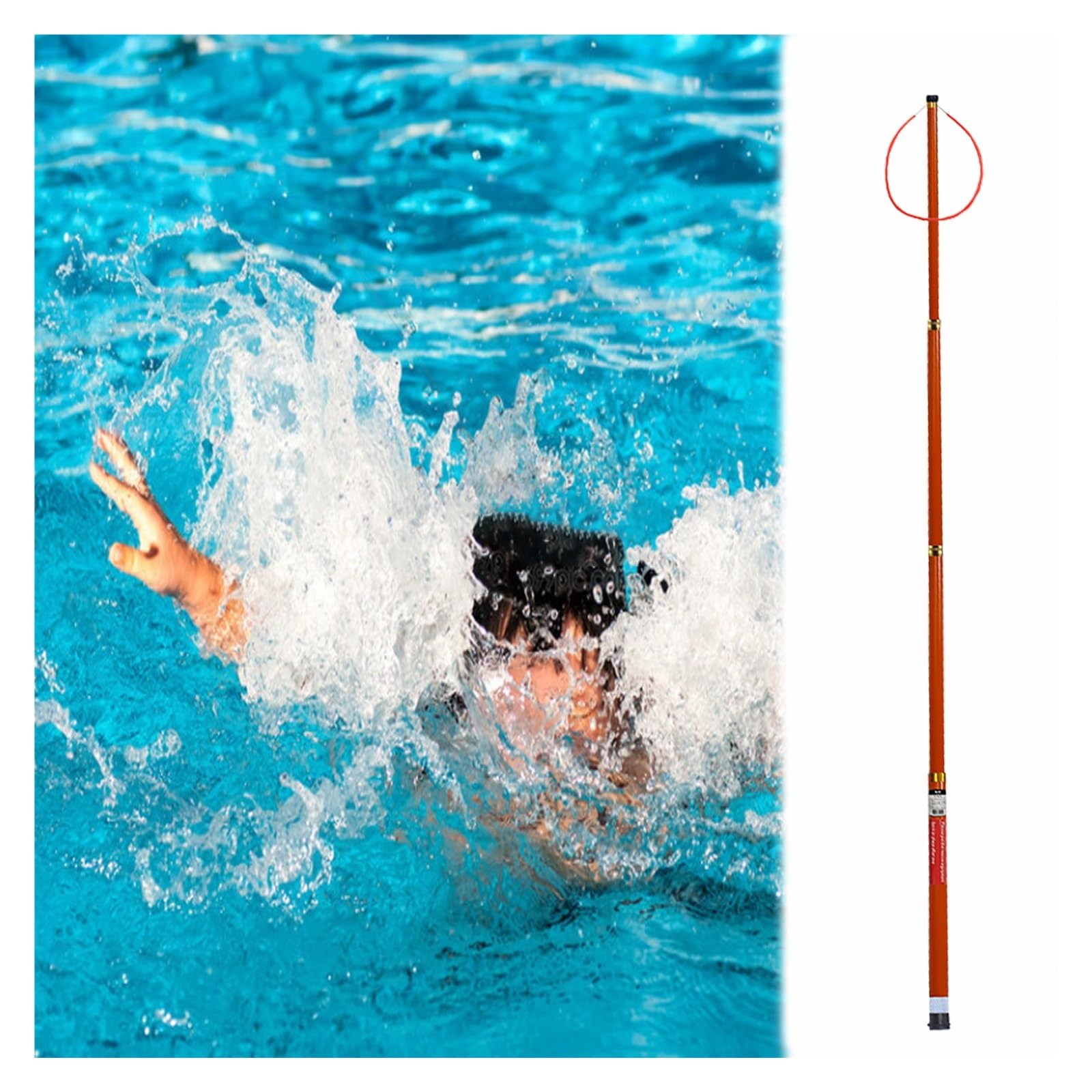 JKJZSALJ Rescue Pool Pole,Professional Emergency Rescue Pole For Drowning Victims-Telescopic Fibreglass With Luminous Reflective Safety Hook For Effective Water Rescue And Pool Safety