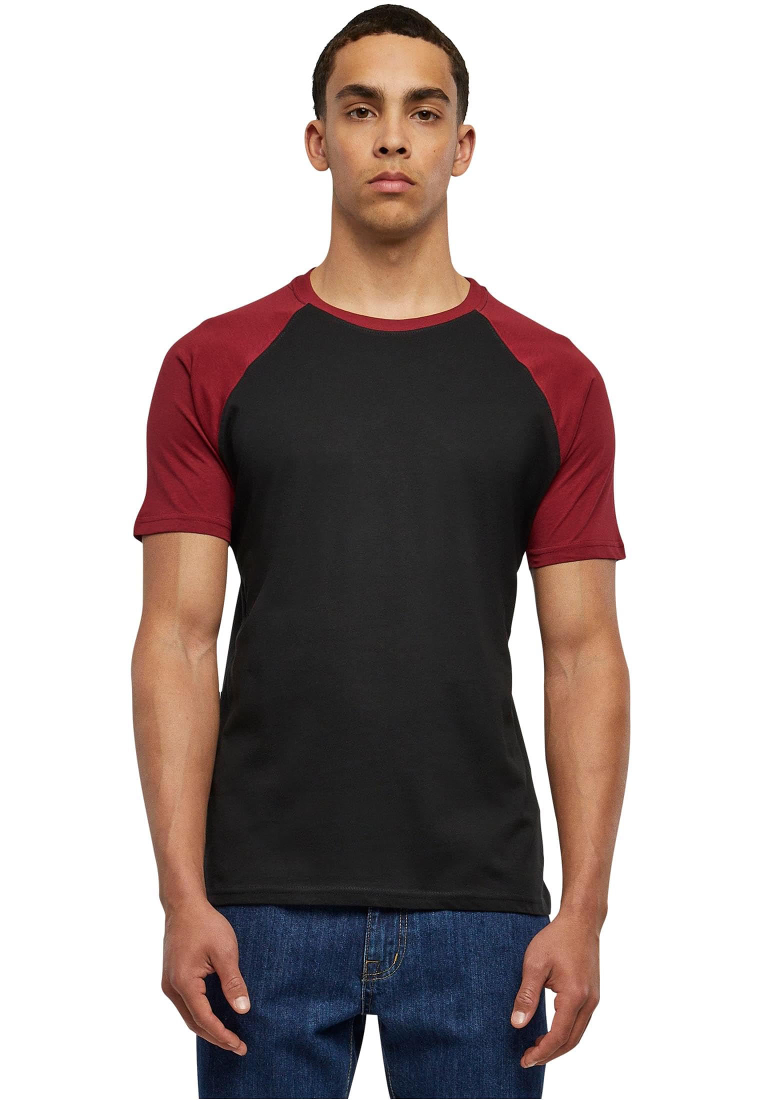 Urban Classics Men's T-Shirt, Blk/Burgundy, 3XL