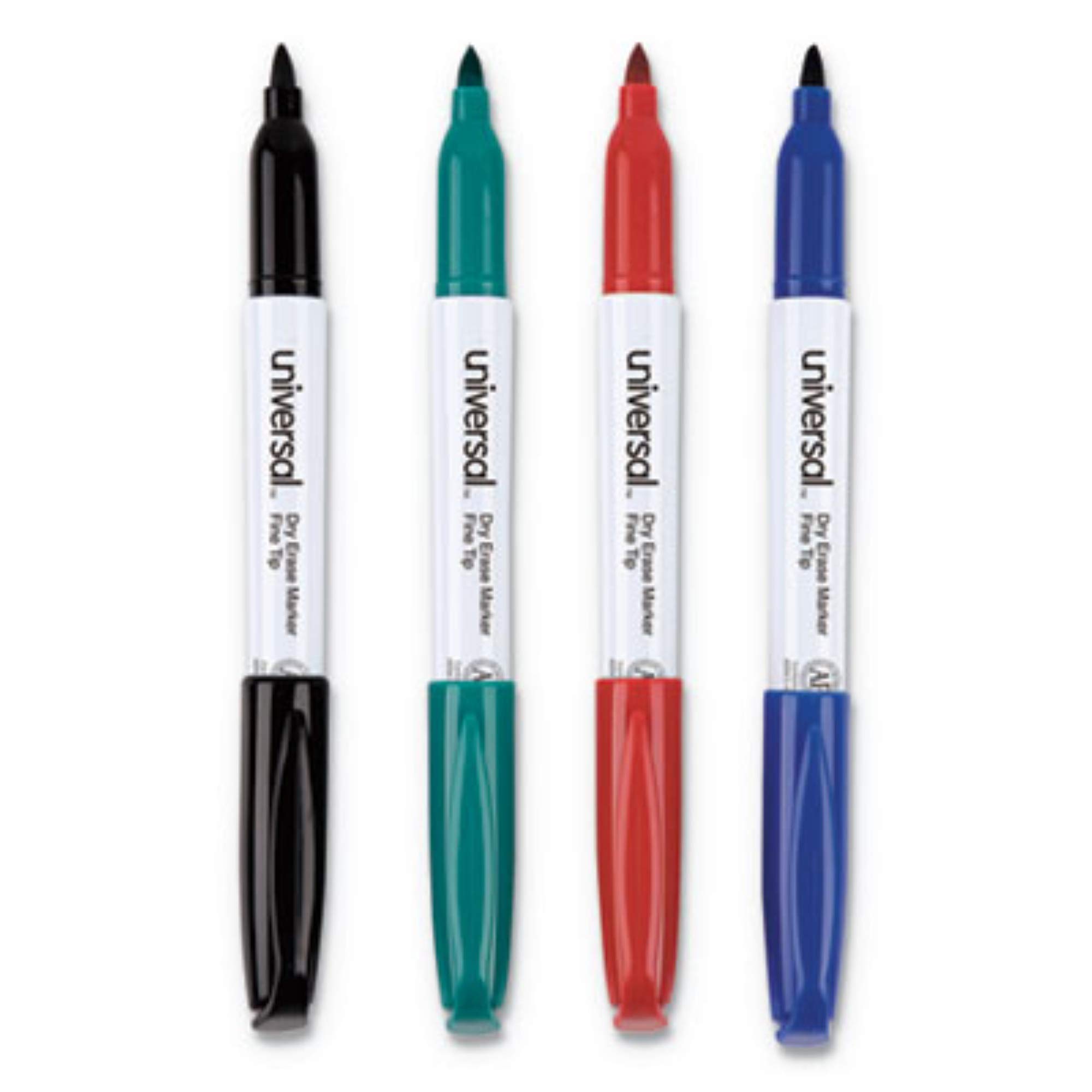 Pen Style Dry Erase Markers, Fine Tip, Assorted, 4/Set