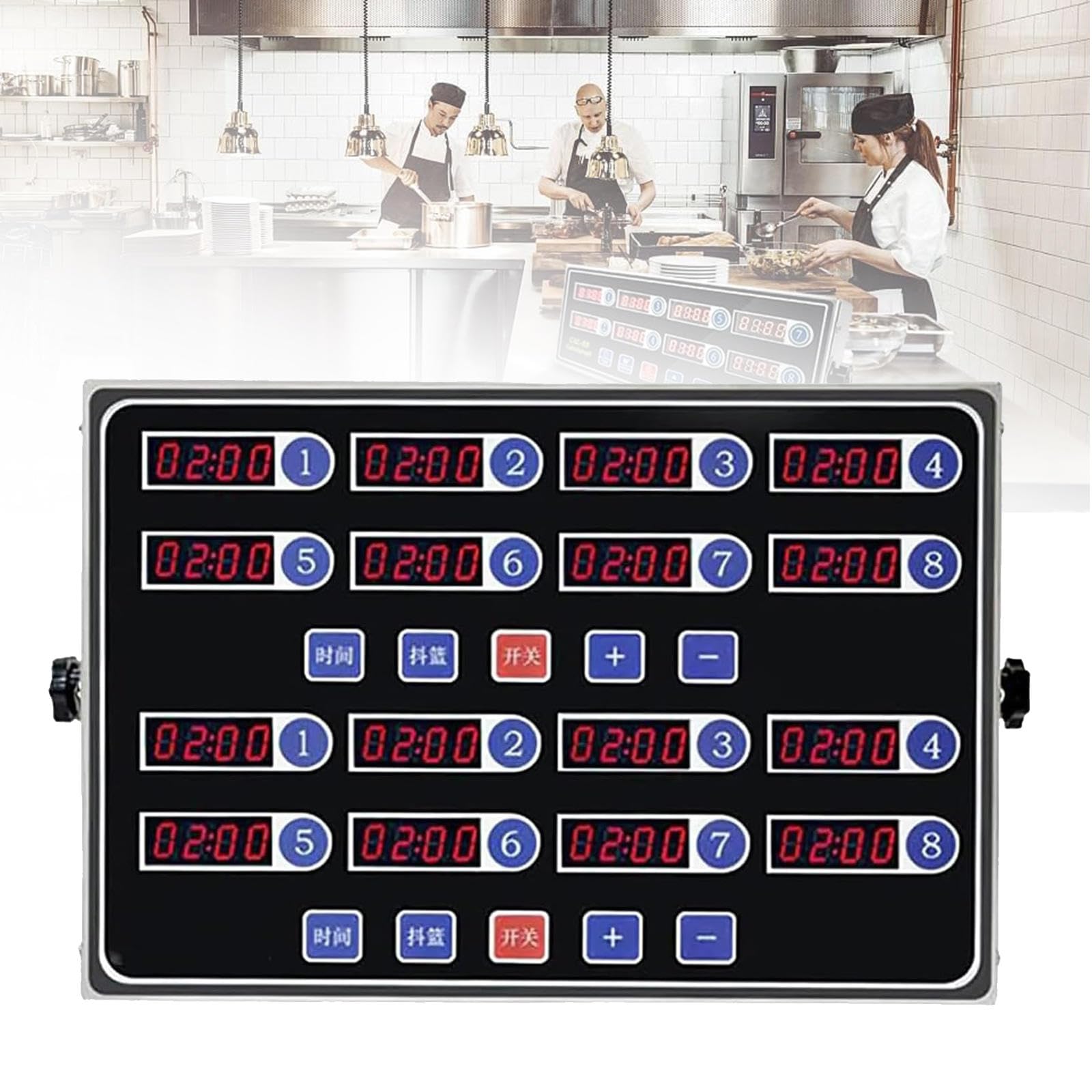 Timer di Cottura digitali a 16 canali Multipli, Timer da Cucina per ristoranti con Display a LED, temporizzazione Indipendente/Volume Regolabile per Camion/Cibo