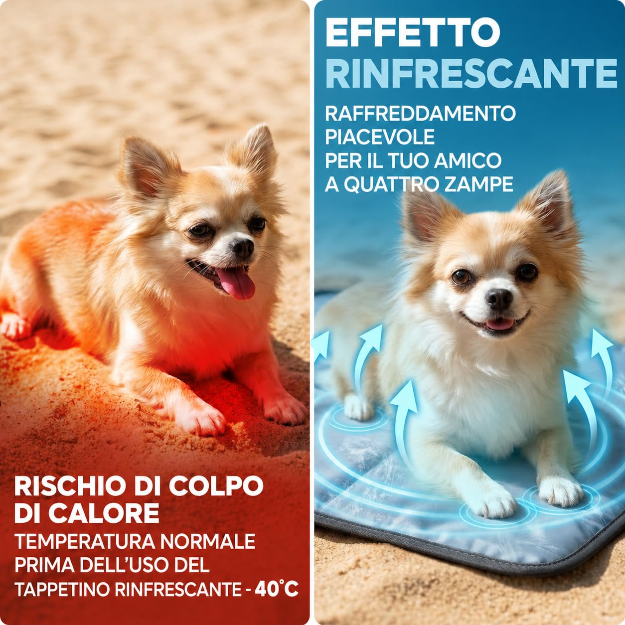 Tappetino refrigerante cane auto rinfrescante - cooling mat con gel non tossico - tappeto refrigerante per cani XL XXL e tappetino rinfrescante per gatti pieghevole