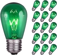 Vista 12 de Bombillas incandescentes de repuesto S14, 15 unidades, color morado transparente, bombillas E26 de 11 W para luces de cadena de exteriores