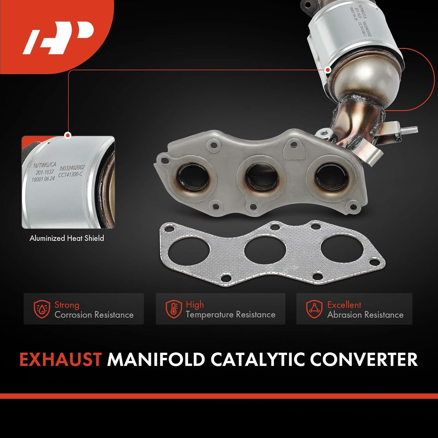 A-Premium Front Right Exhaust Manifold Catalytic Converter with Gasket Kit Direct-Fit Compatible with Toyota Sienna 2007 2008 2009 2010, 3.5L, FWD Only, E.P.A. Compliant