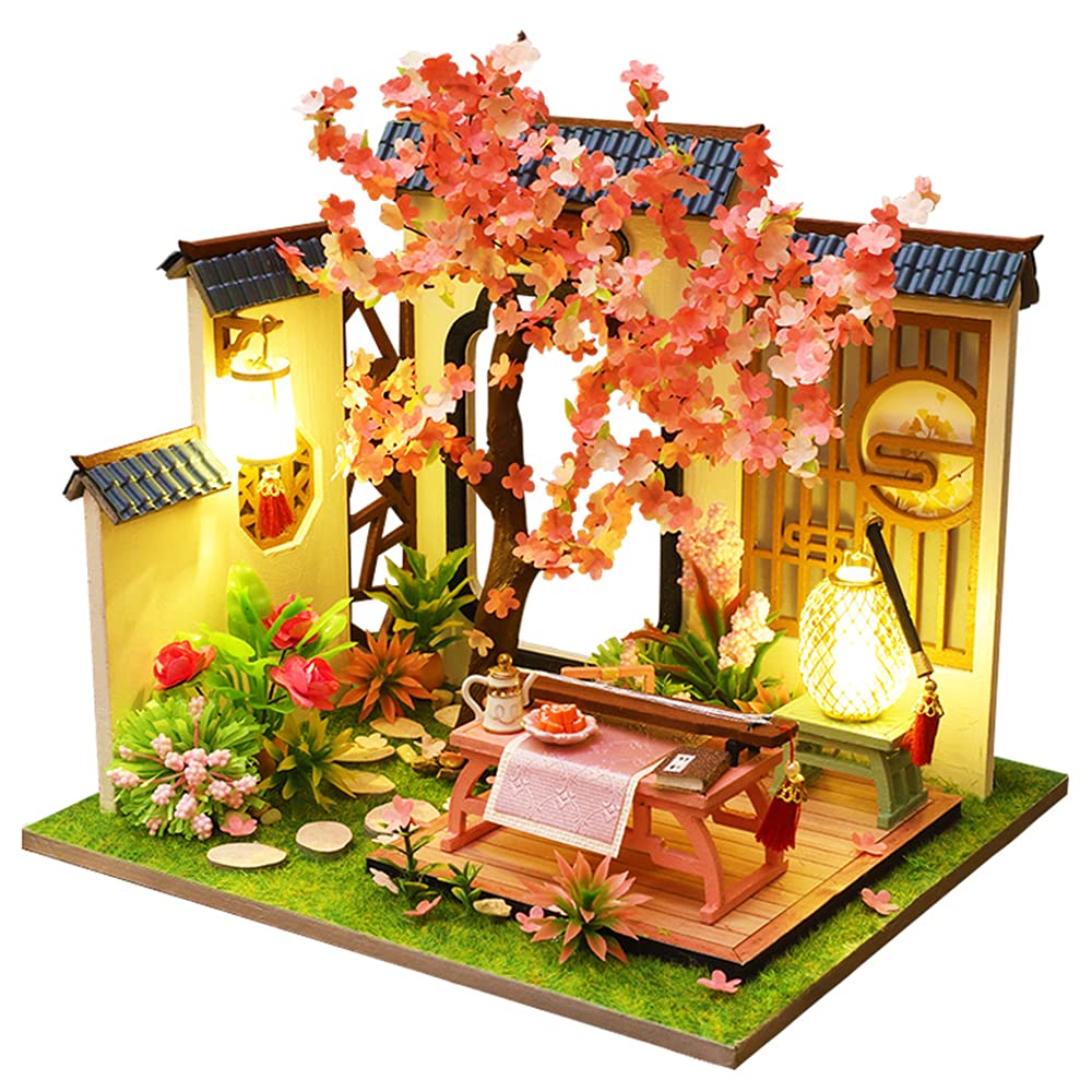 Tiny House Mini 3D Wooden Doll House Craft Model With LED DIY