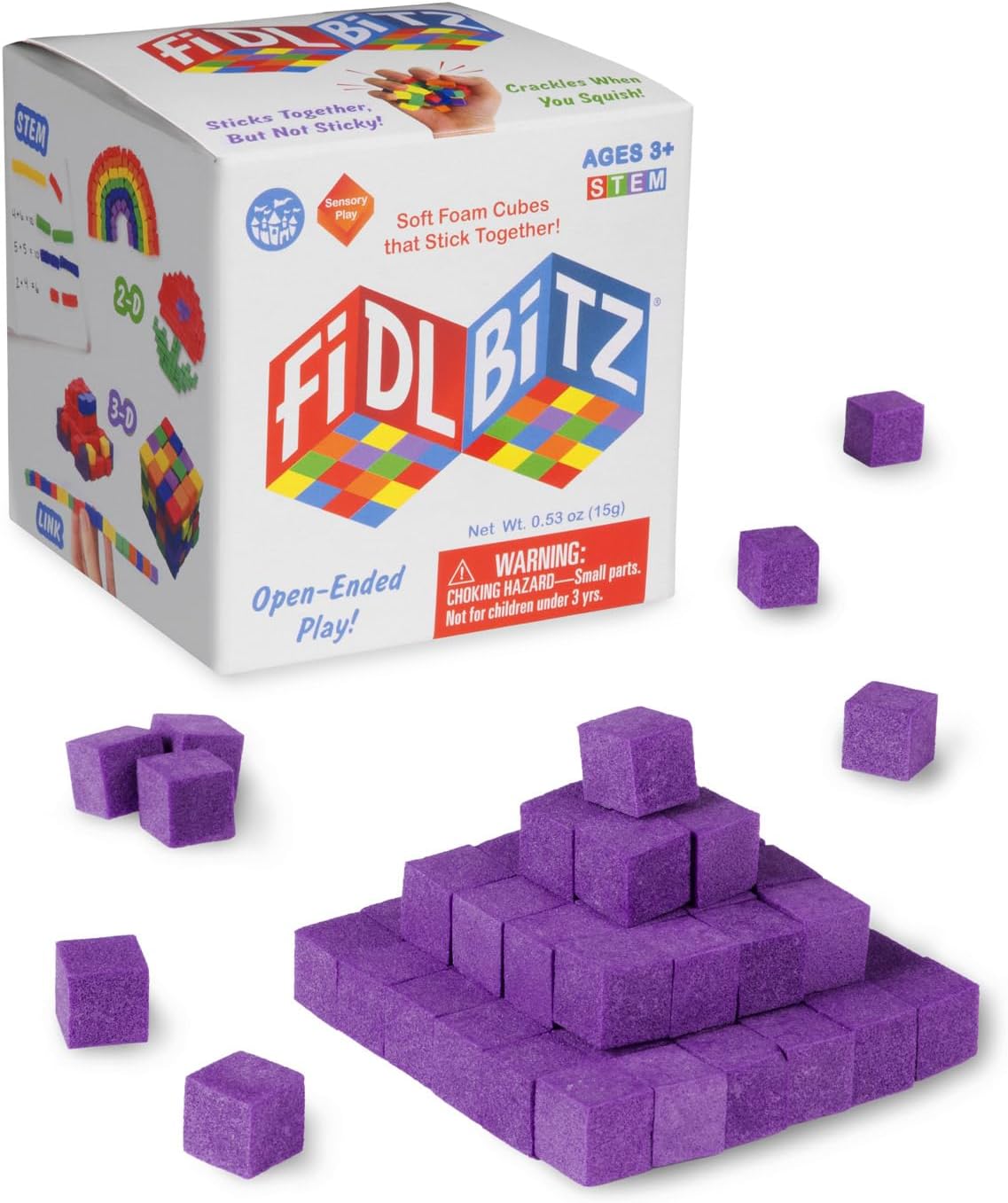 Play Visions FidlBitz® - Revolutionary Cubes That Stick Together, But Not Sticky! (Starter Set (Assorted Colors))