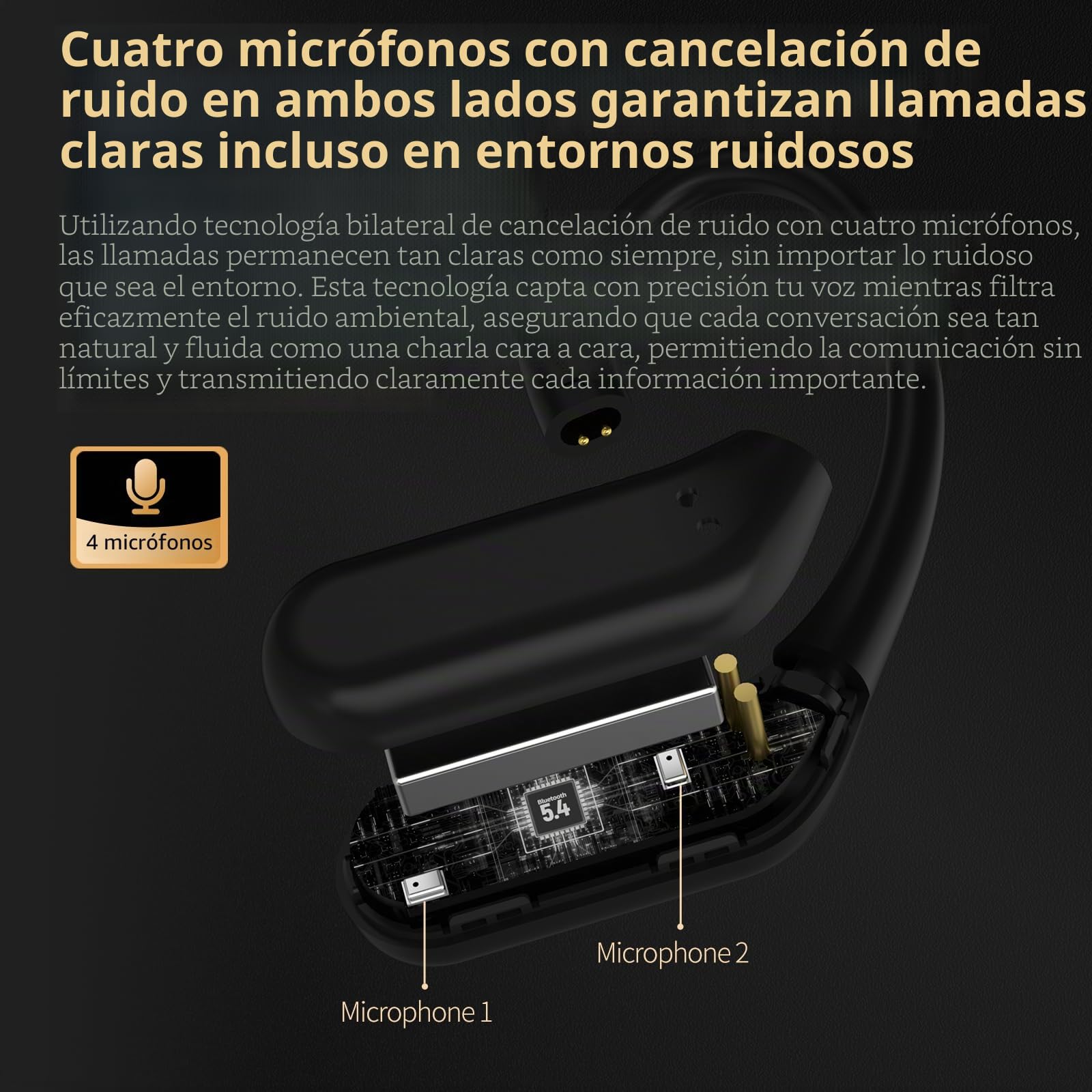 KZ AN01 5.4 Módulo Bluetooth, adaptador de gancho, convertidor inalámbrico, sonido HiFi, cancelación de ruido activa, audio LDAC, modo de transparencia