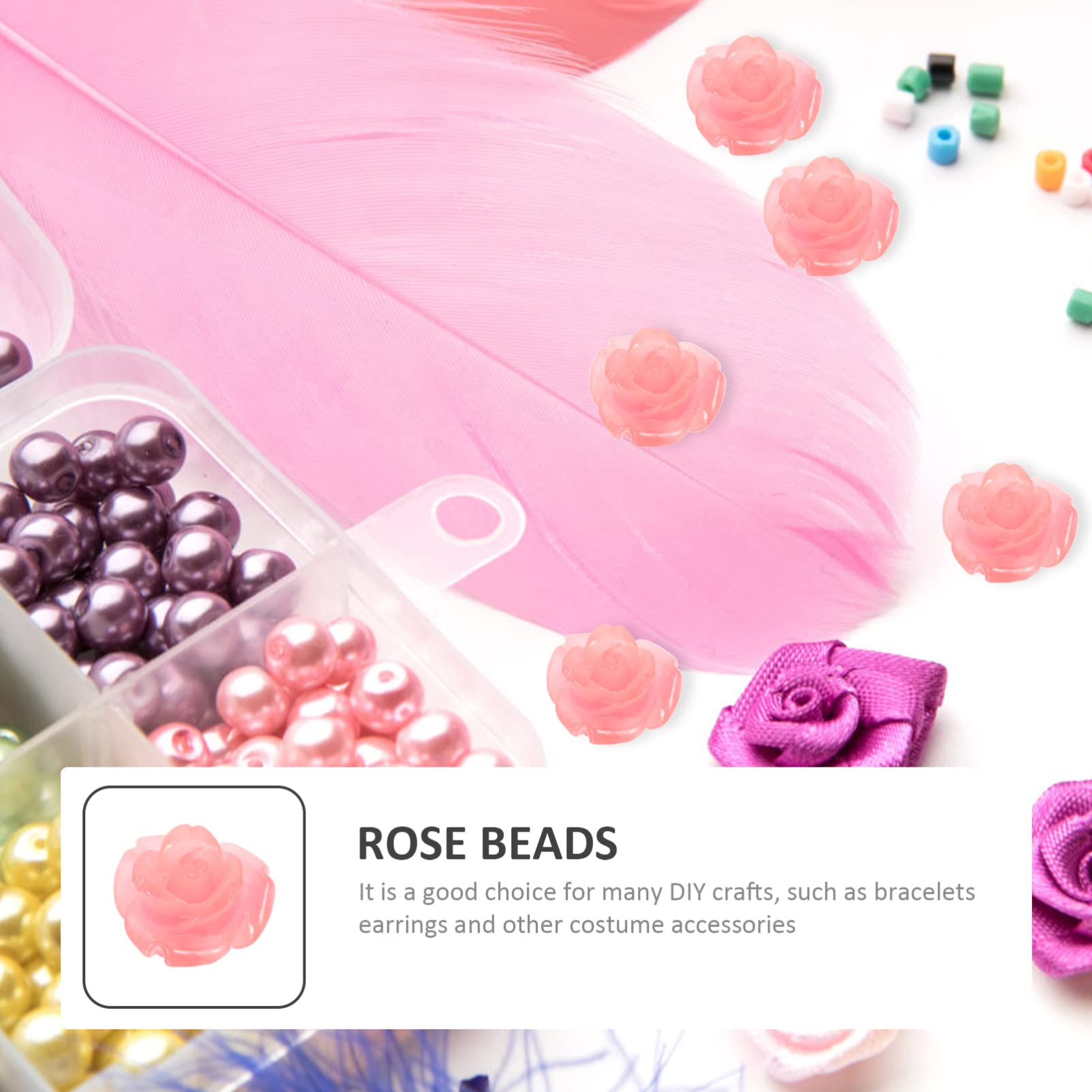 5 Sätze Rosafarbene Blumenperlen Diy Schmuck Spacer Perlen Für Armbänder Und Bastelprojekte Für Schmuckzubehör Und Kreative Handarbeiten 50 Stück * 5