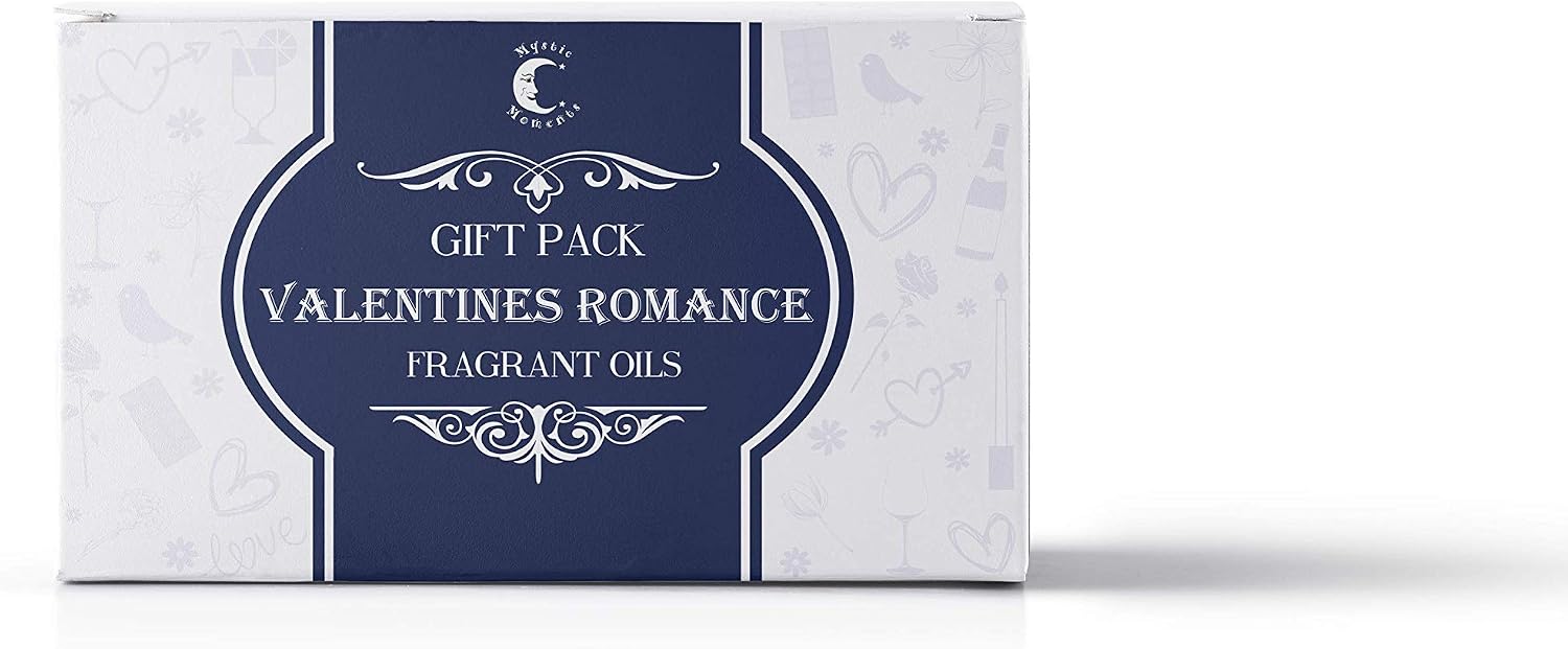 Mystic Moments | Valentines Romance Fragrant Oil Gift Starter Pack 5x10ml | Sweet Floral & Dessert Inspired Scents