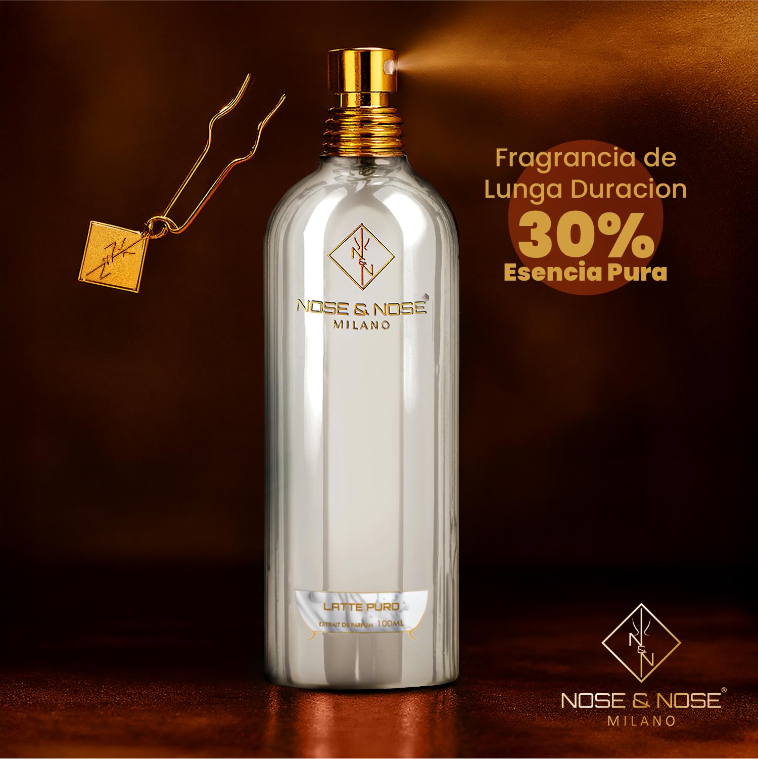 NOSE & NOSE MILANO Perfume Unisex Extrait de Parfum Equivalente e Inspirado Bianco Latte - Perfume de Larga Duración y Persistente, Fragancia Intensa con 30% de Esencia Pura Similar al Original 100 ml