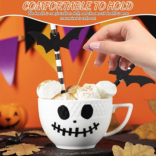 Miniatura 7 de Cucharas de Halloween, 6 cucharas de Halloween, sombrero de bruja de calabaza, cucharas de fantasma, cuchara de postre, cuchara de café, cuchara de