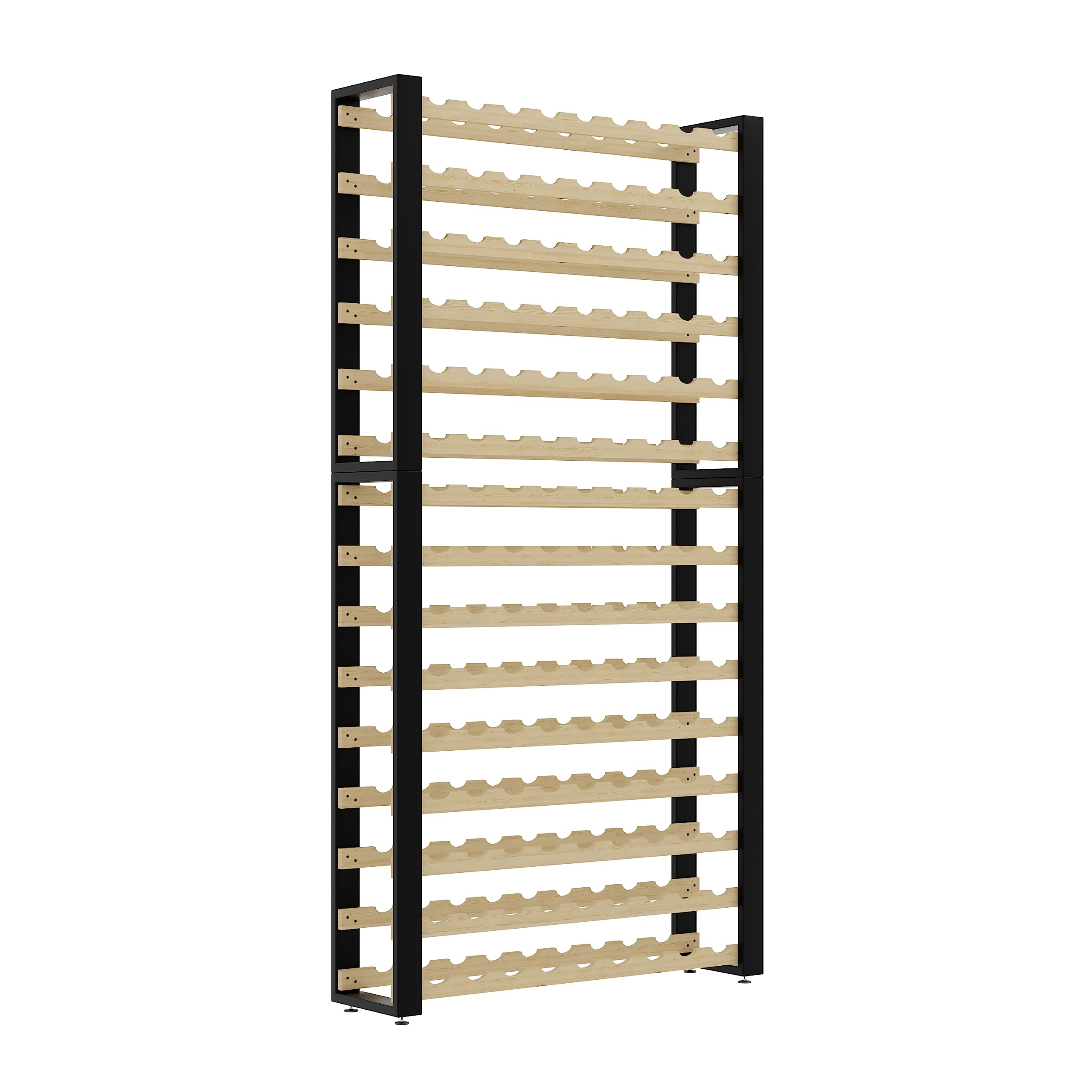 Lenmar Série RW Casier à vin en bois pour bouteilles, étagère de cave LOFT 135, 204 x 104 x 27, 135 bouteille