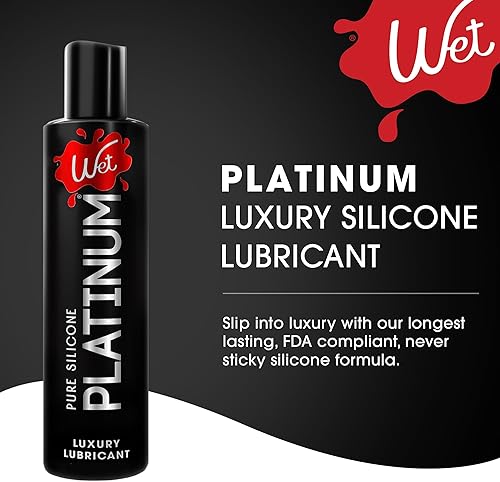 Miniatura 3 de Wet Platinum Lubricante sexual a base de silicona 9 onzas para hombres mujeres y parejas larga duración seguro para condones hipoalergénico sin