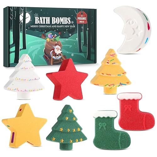 Peradix Bombas de baño arcoíris Regalos ideales de Navidad y cumpleaños para todas las edades, 8X naturales orgánicos con aceites esenciales para