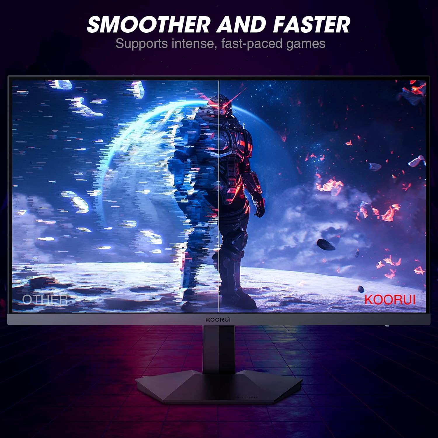 KOORUI 27 inch QHD Gaming Monitor（2560x1440p） Fast IPS, 200Hz, HDR400, 1ms,Adaptive FreeSync,VESA, Black Support DP & HDMI G2721P — view 5