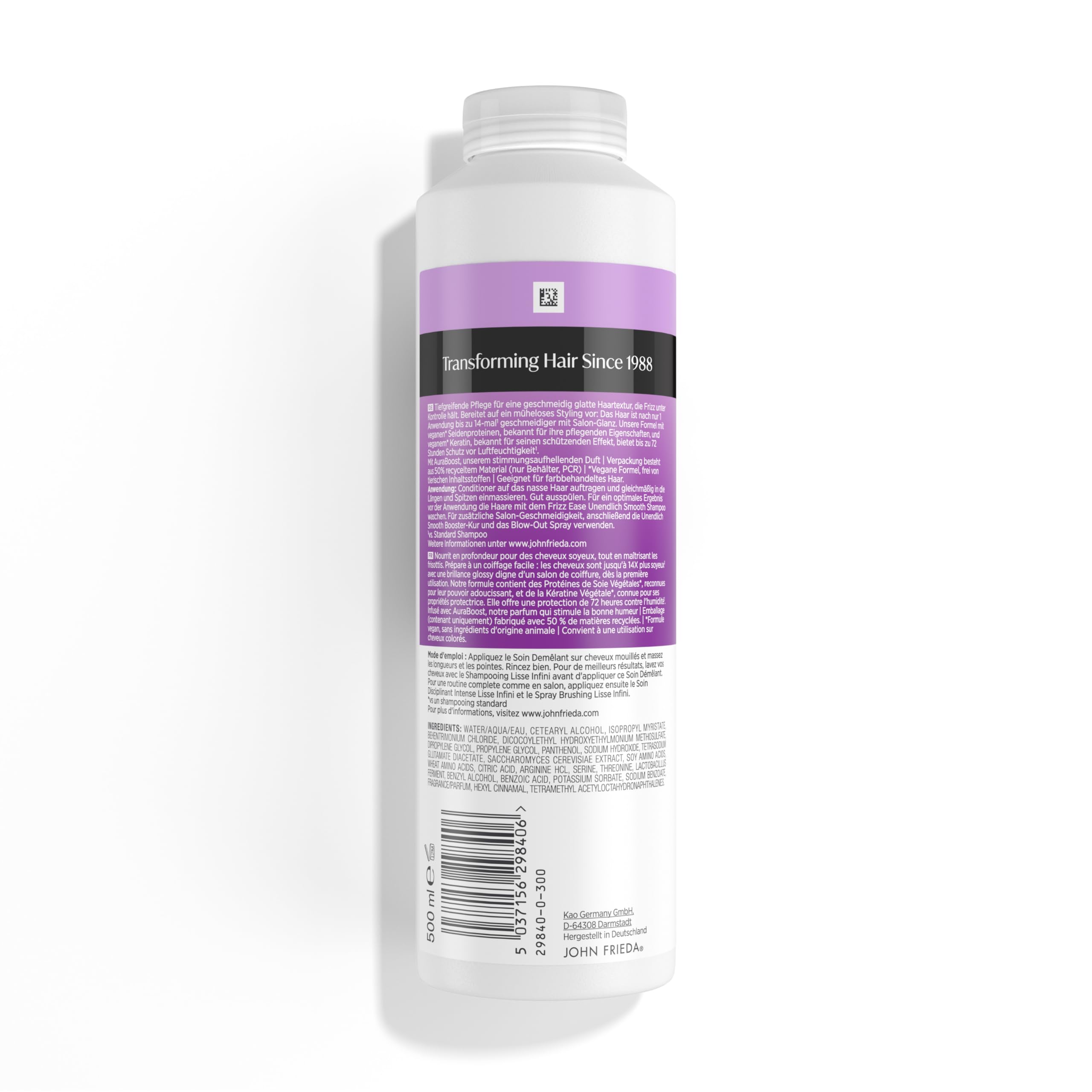 John Frieda Wunder Reparatur Set - Shampoo, 500ml & Conditioner, 500ml - Frizz Ease Serie - Für widerspenstiges, geschädigtes Haar