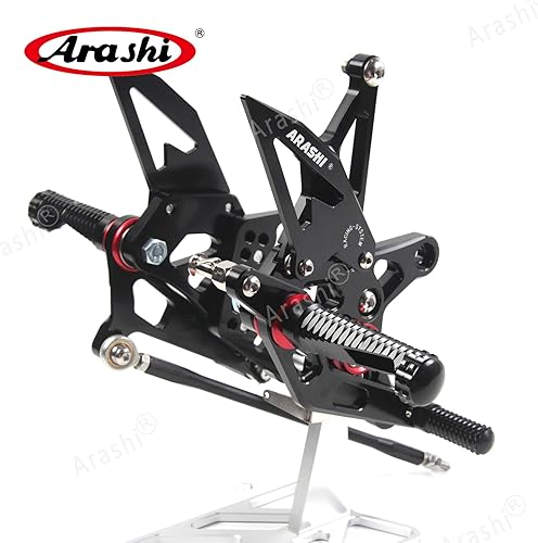 Miniatura 206 de Arashi reposapiés para motocicleta, accesorios ajustables, juego de reposapiés traseros Negro