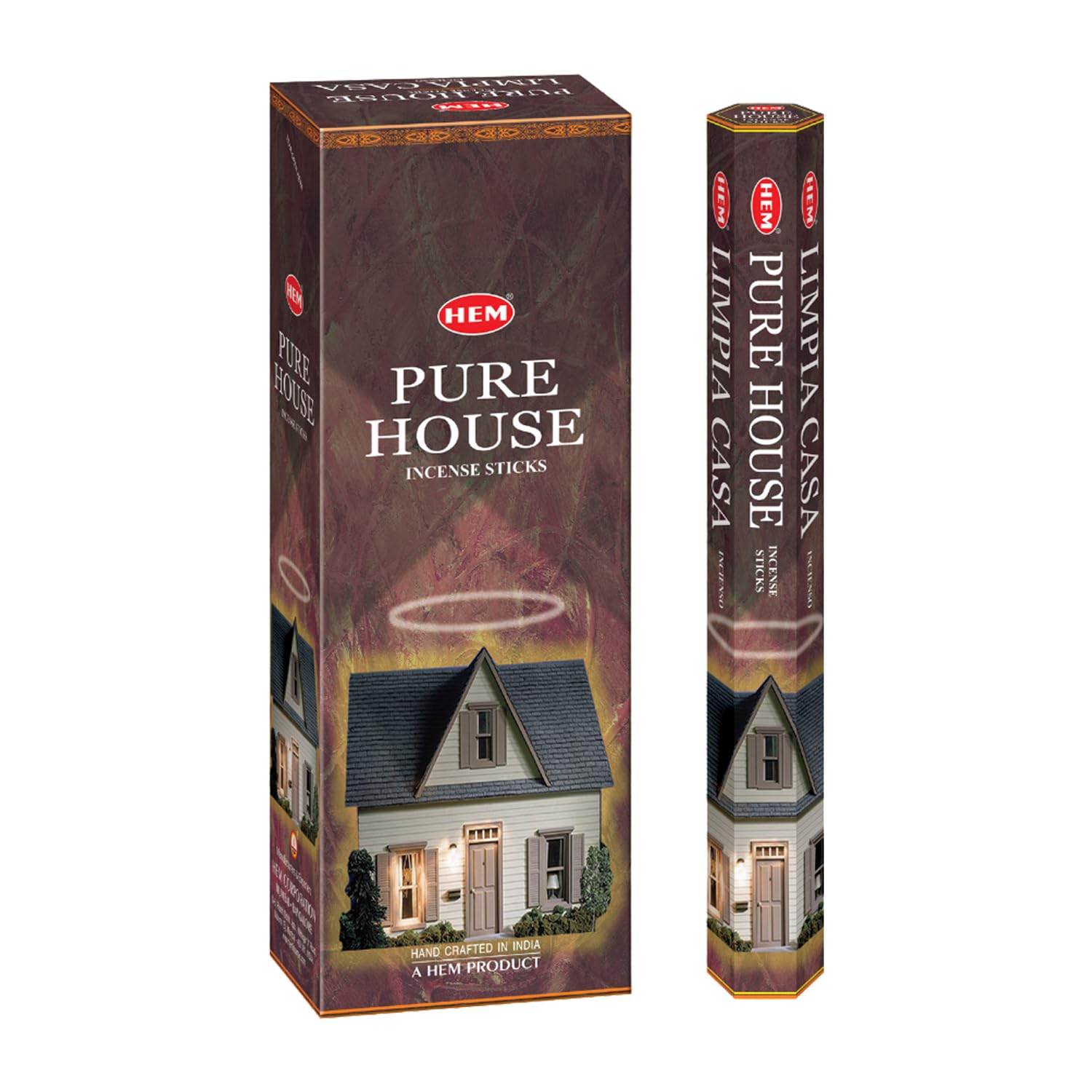 Hem Pure House Hexa Incense Sticks – Pack of 6 Boxes (120 Sticks Total) | Natural Hand-Rolled Incense from India | Cleansing & Purifying Aroma for Home, Positivity & Fresh Ambience.