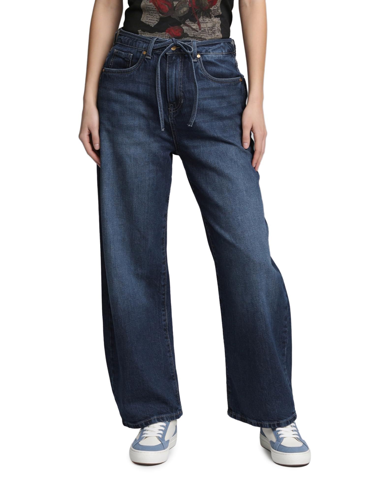 flying machine Women's Barrel Fit Jeans| Solid | High Rise | Stretchable | Jeans for Woman-picture-24