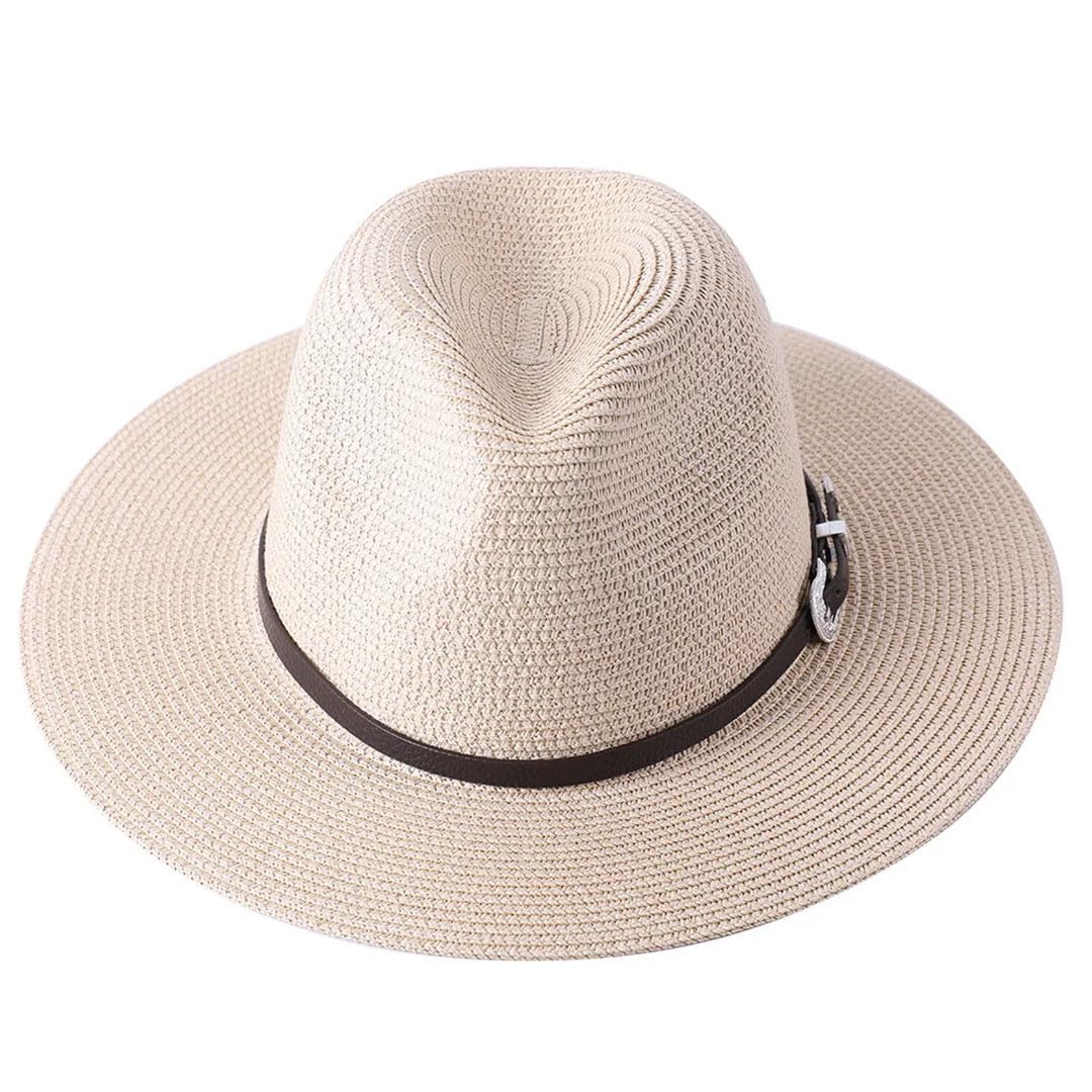 Cappello da donna in paglia per genitori e figli, per cappelli da spiaggia Panama Jazz, Pnnrk, 6 7/8-7 1/8