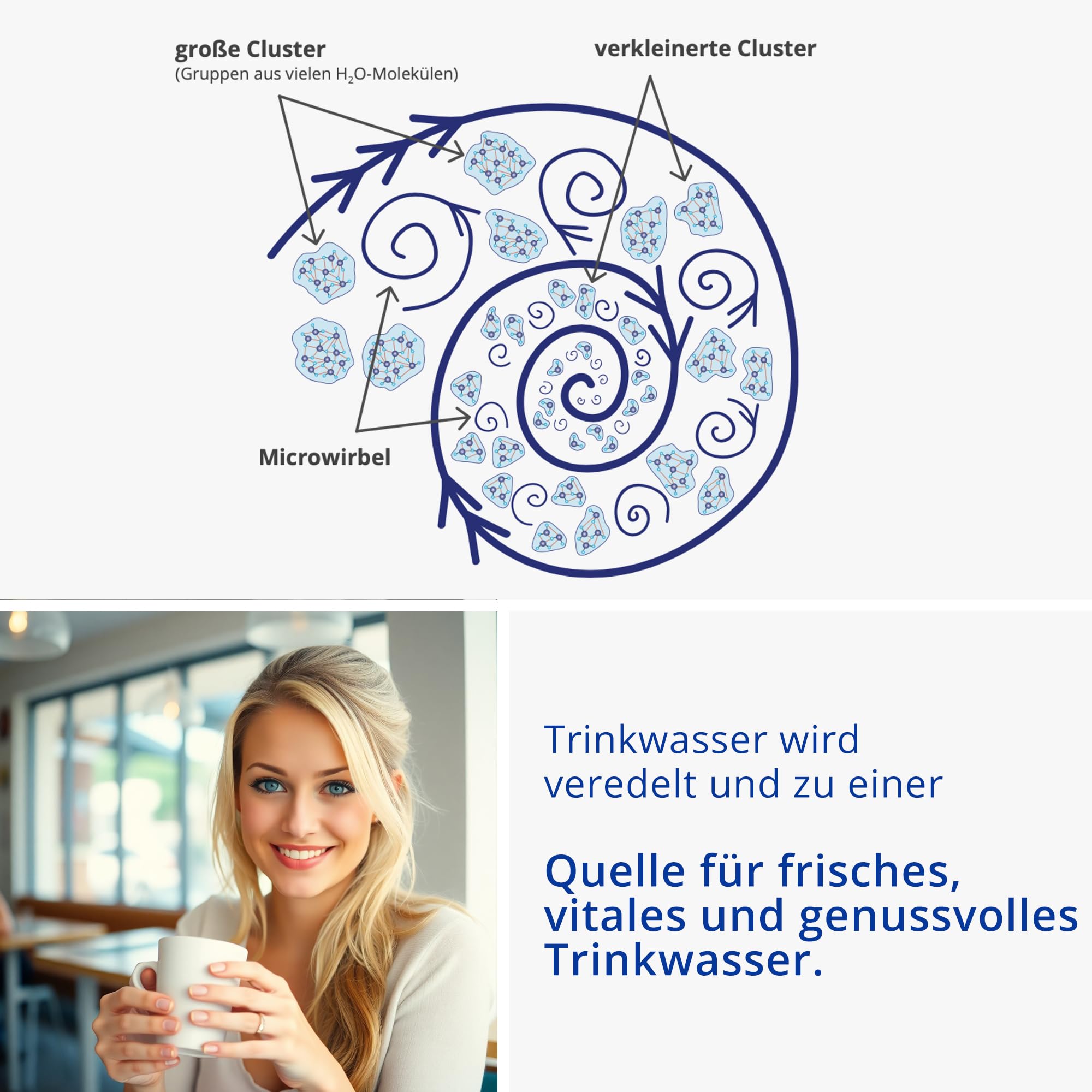 Wasserwirbler Levita aus Edelstahl | levitiertes Wasser zuhause | vitales, genussvolles Trinkwasser durch Mikro-Levitation