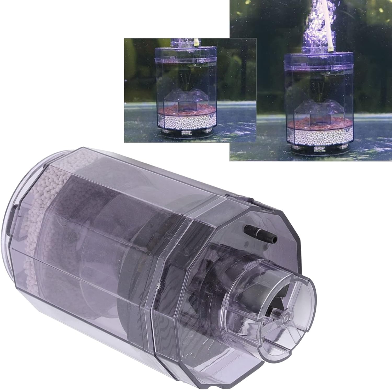 Round Shape Aquarium Filter Bucket, External Fish Tank Filter with Replaceable Filter Tank, Automatic Suction Cleaner for Fish Tank Aquarium, PVC Material for Safety a