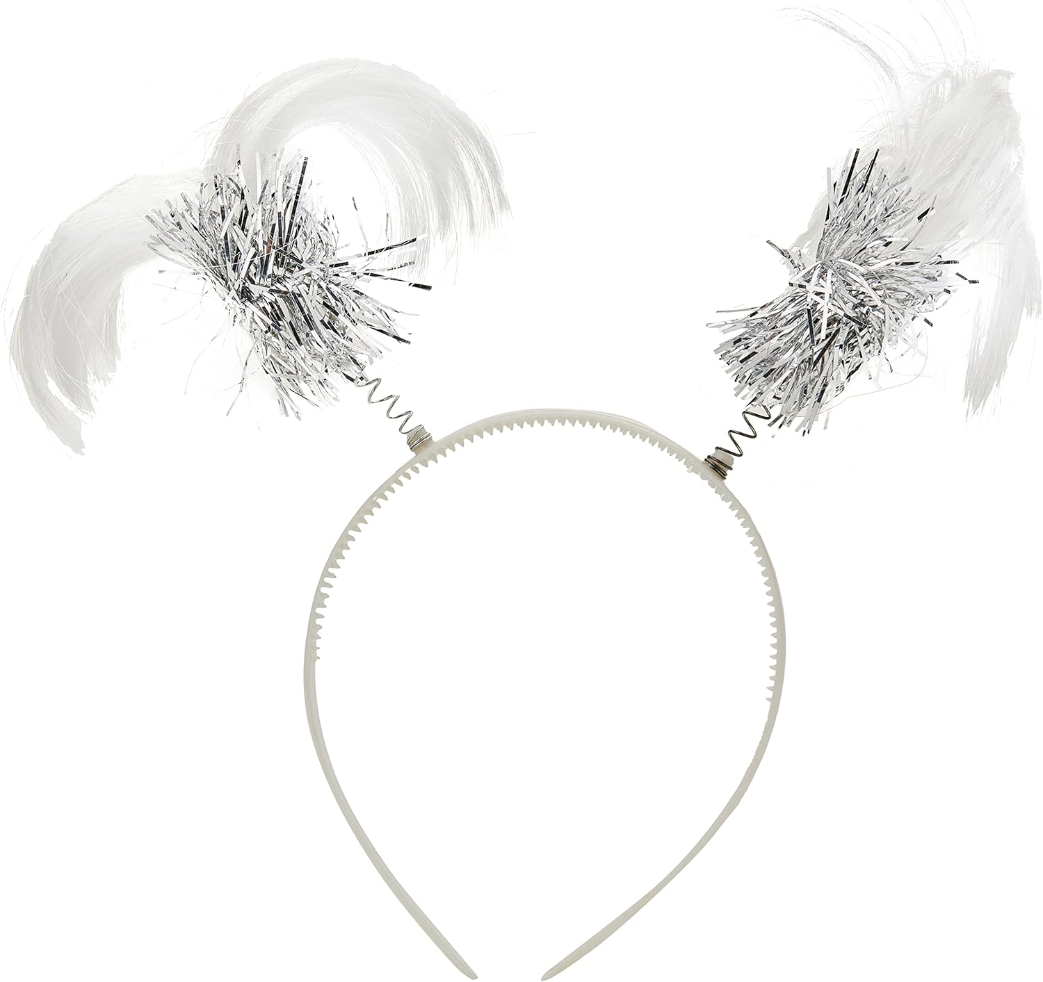 Amscan White Tinsel Wrapped Ponytails Headbopper Accessory, One Size : Clothing, Shoes & Jewelry