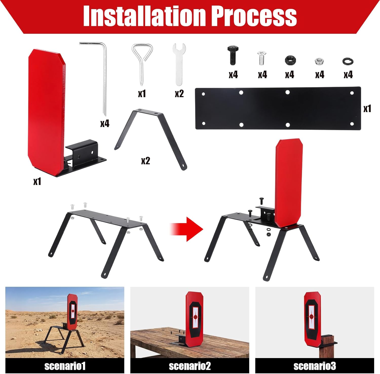 Gemscream 3/8" 1/2" Ar500 Auto Reset Classic Popper Target with 10 Paper Targets 16 x 9 Inch Steel Stand for Shooting Range Pistol Rifle Handgun Shotgun Rimfire
