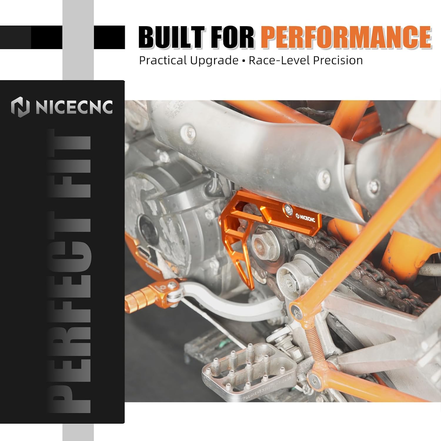 NICECNC Orange Front Chain Guard Compatible with KTM 690 Enduro R/SMC R 2009-2025, Compatible with Husqvarna 701 Enduro/SM 2016-2025, Compatible with GasGas 700 SM/ES 2022-2025