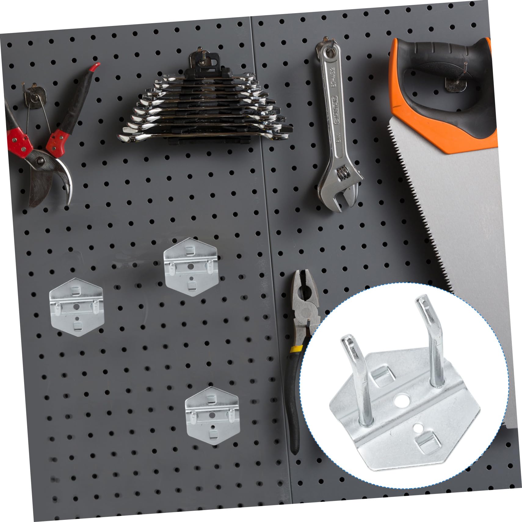Gadpiparty 12pezzi Gancio Per Attrezzi Ganci Per Appendere Utensili Ganci Per Pannello Per Uso Domestico Design Capovolto Per Evitare Cadute Realizzato in Acciaio Resistente Alla Ruggine Fiss