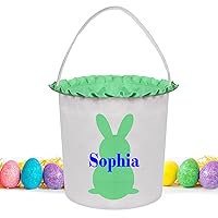 Vista 24 de Canastas de Pascua para niños y niñas, cesta de Pascua personalizada para niños, cesta de caza de Pascua, cesta de huevos de Pascua, cestas vacías