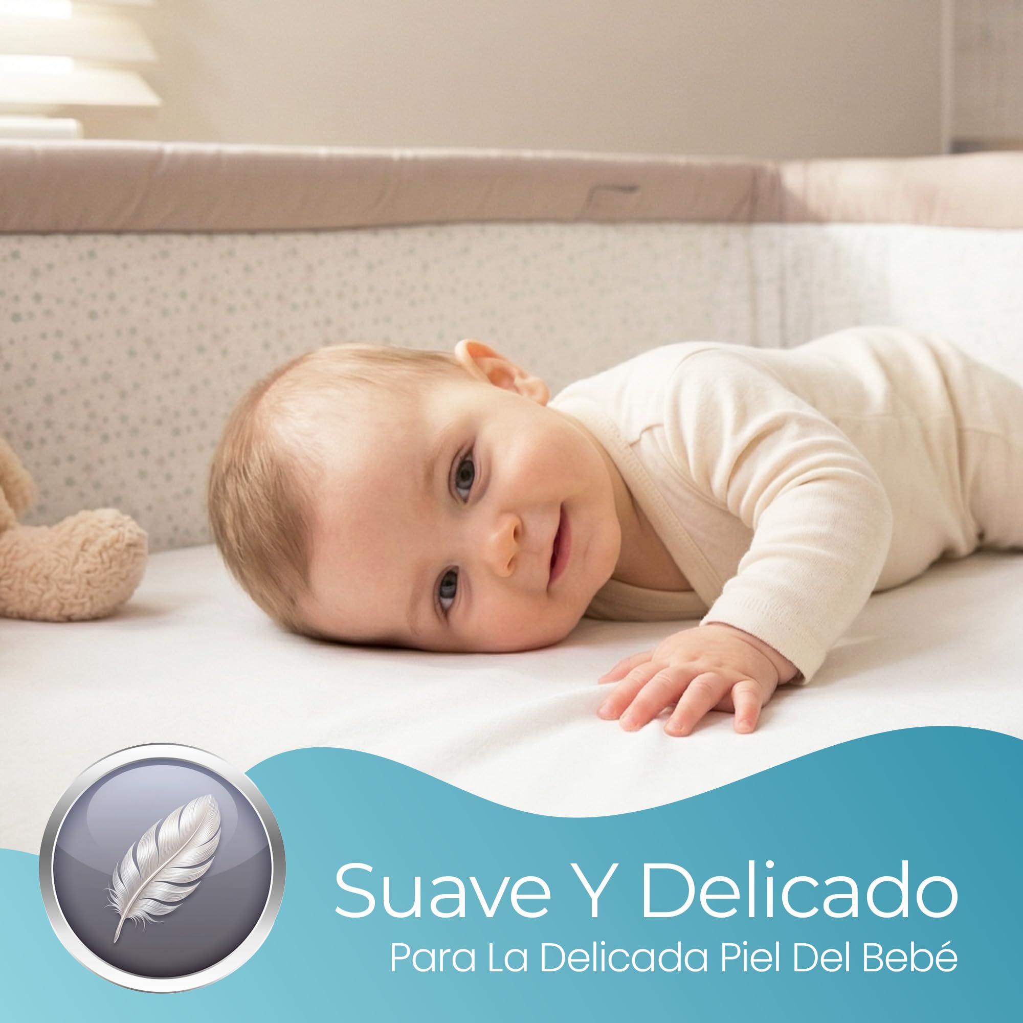 Sábana Bajera Minicuna 50x90 cm – 100% Orgánico Completamente Natural Juego de 2 Blanco Sabanas Minicuna – Suaves y Transpirables – Ajuste Elástico