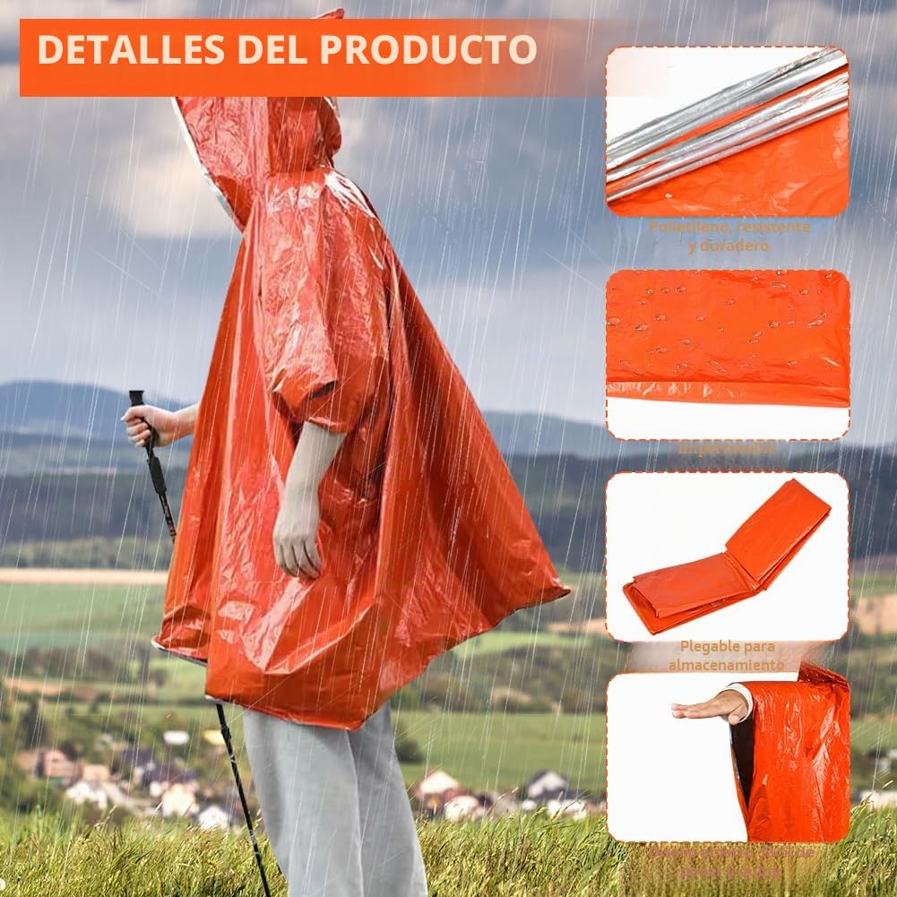 Flintronic Poncho de Supervivencia 3 PCS Mantas Térmicas de Emergencia Impermeable Aluminio Reversible