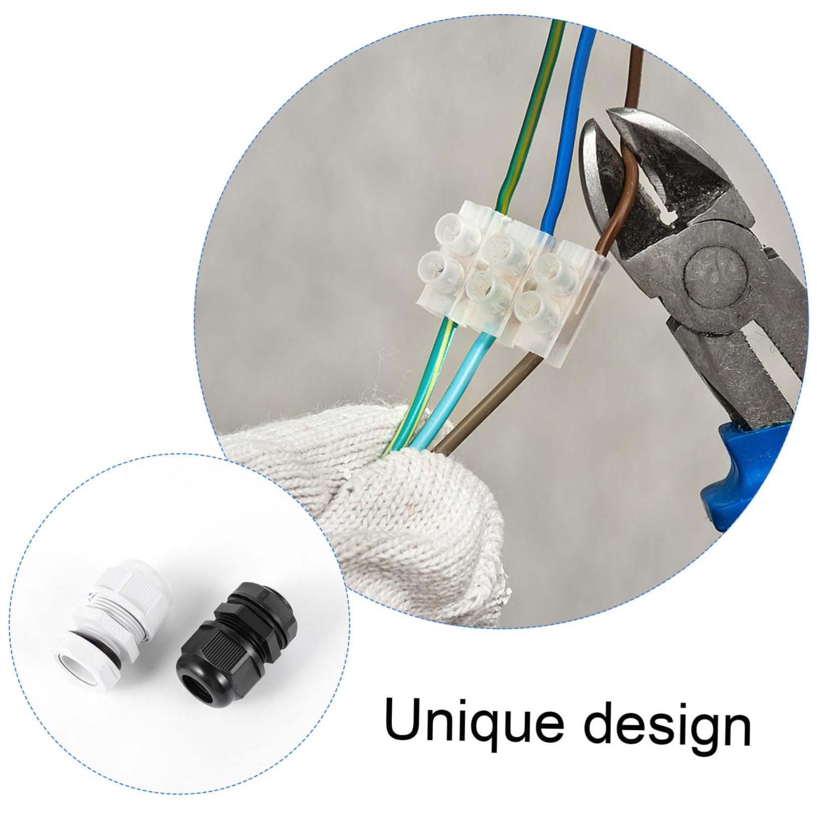 SHINEOFI 40piezas Prensaestopas Conector De Cable Para Conector Estanco Para Prensaestopas De Plástico Cables