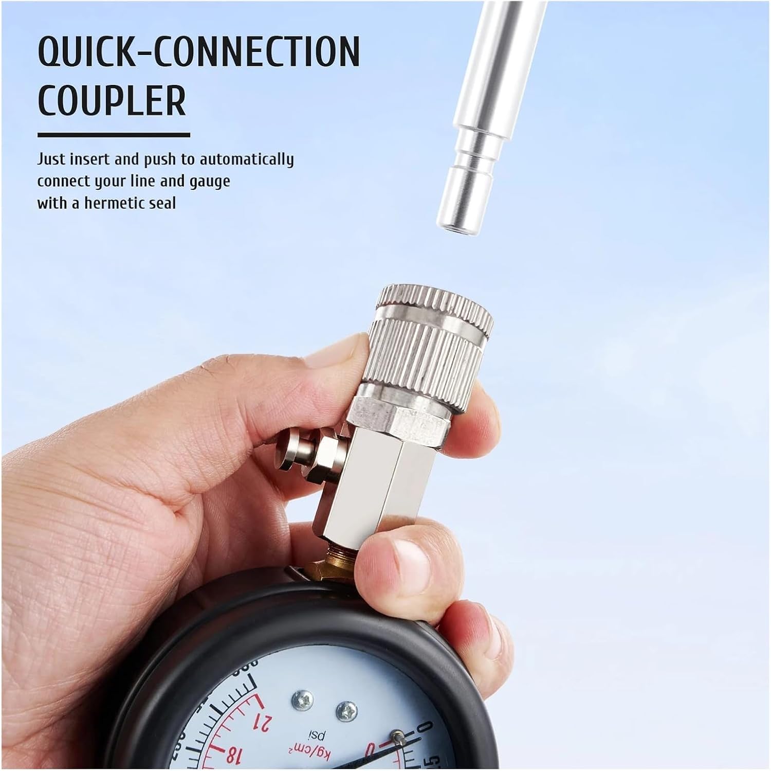 Car Cylinder Tester Kit Gasoline Engine Compression Meter 0-300 PSI Pressure Gauge with M10 M12 M14 M18 Adapter