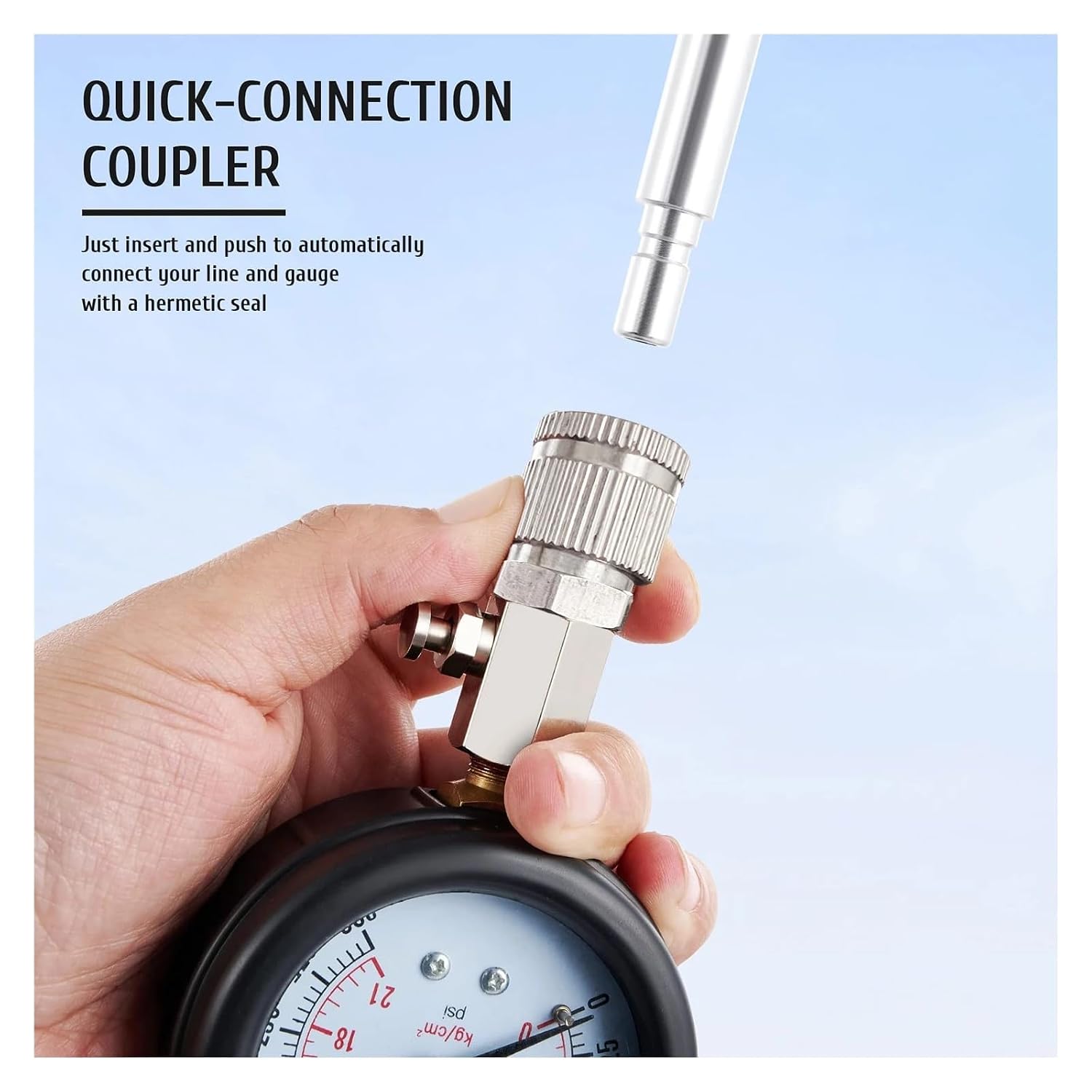 Gasoline Engine Compression Meter 0-300 PSI Pressure Gauge Automotive Cylinder Tester Kit with M10 M12 M14 M18 Adapter