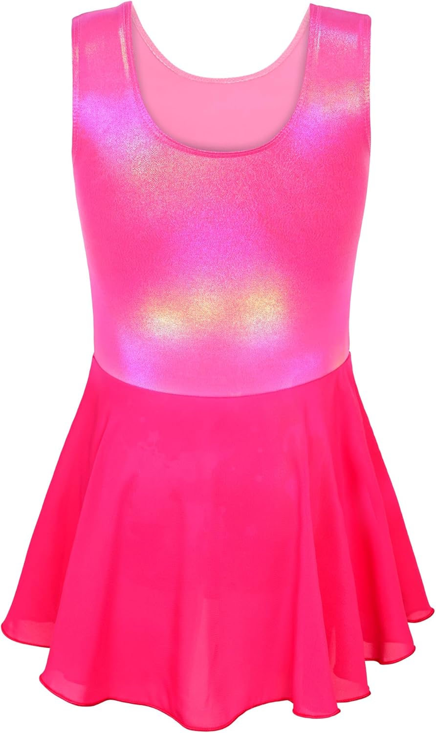 Girls Ballet Leotard with Skirt Sparkle Sleeveless Dance Dress Ballerina Dancewear Toddler Gymnastics Outfit - Image 2