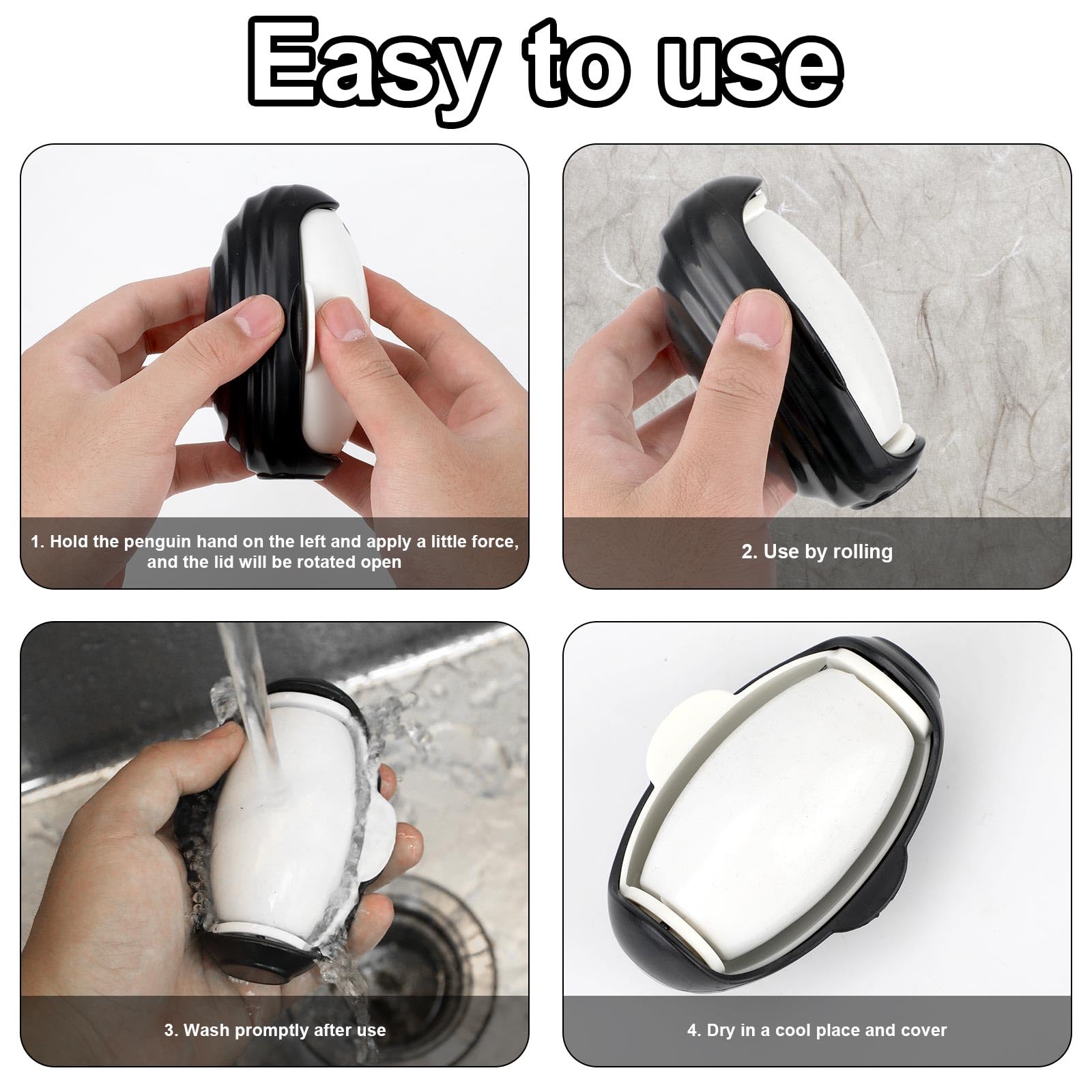 Rouleau anti-peluches portable en forme de pingouin, mini rouleau anti-peluches lavable pour vêtements, poils d'animaux, poils de chat, poussière et surfaces pelucheuses
